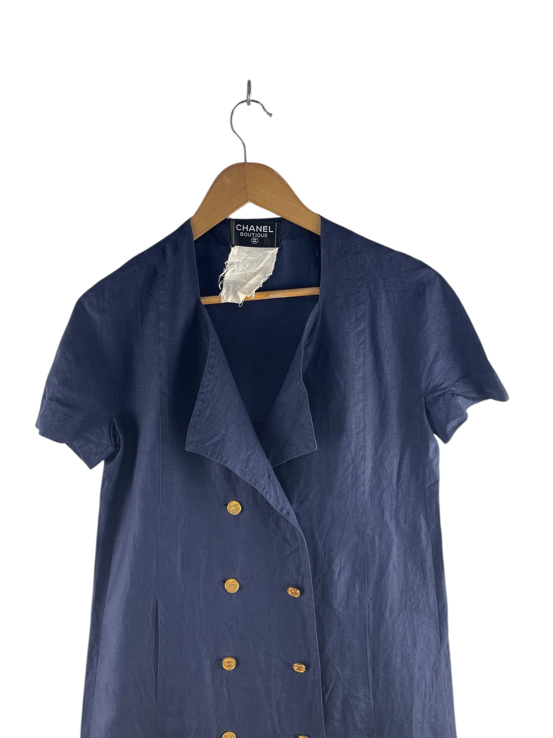 Chanel Vintage Chanel Boutique Navy Double-Breasted Dress Size US XS / EU 42 / 0 - 8 Thumbnail