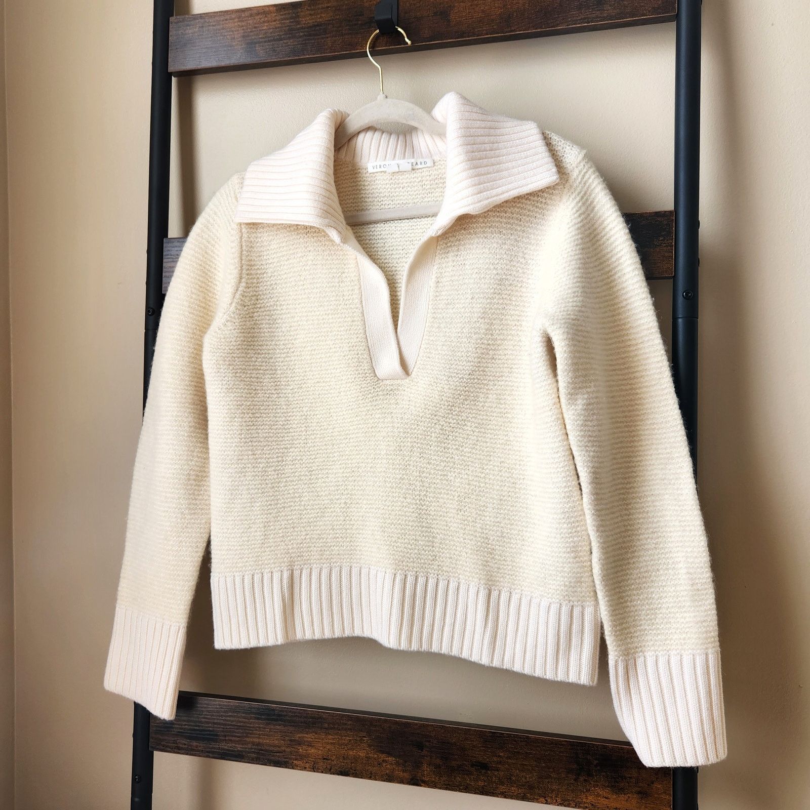 image of Veronica Beard Women Ivory Brogan Casual Sweater Size M in White