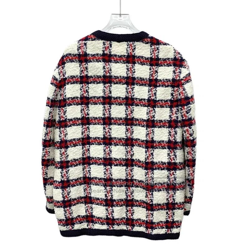 Gucci Gucci Colour-blocked plaid wool woven tweed round-neck sin Size M / US 6-8 / IT 42-44 - 2 Thumbnail