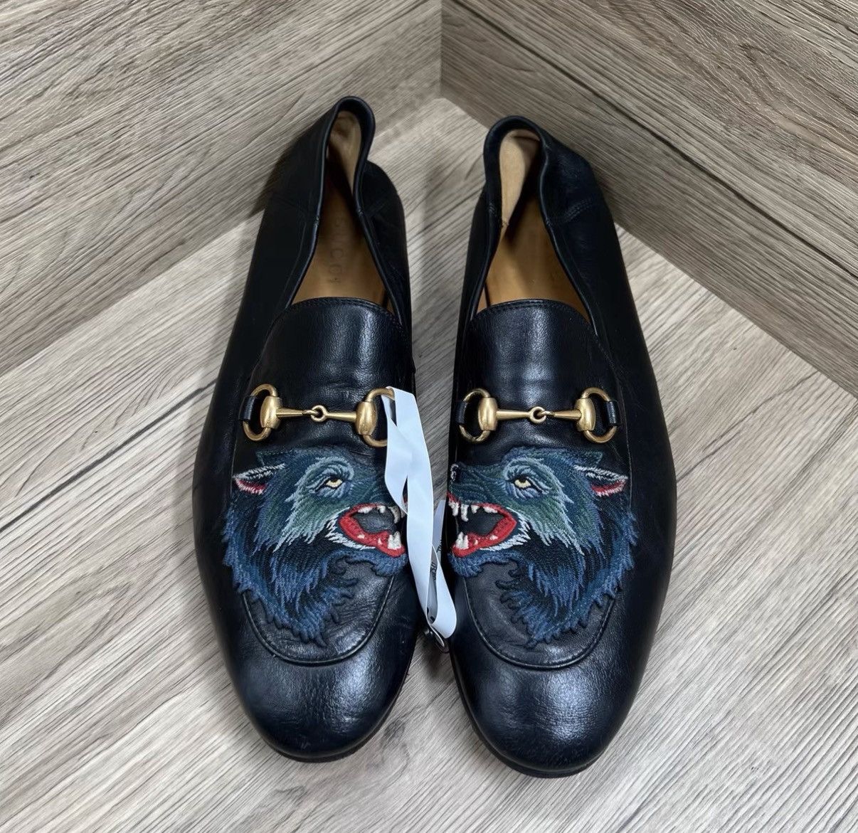 Gucci Gucci Brixton Wolf Head Embroidered Loafers J41 Size US 9.5 / EU 42-43 - 2 Thumbnail