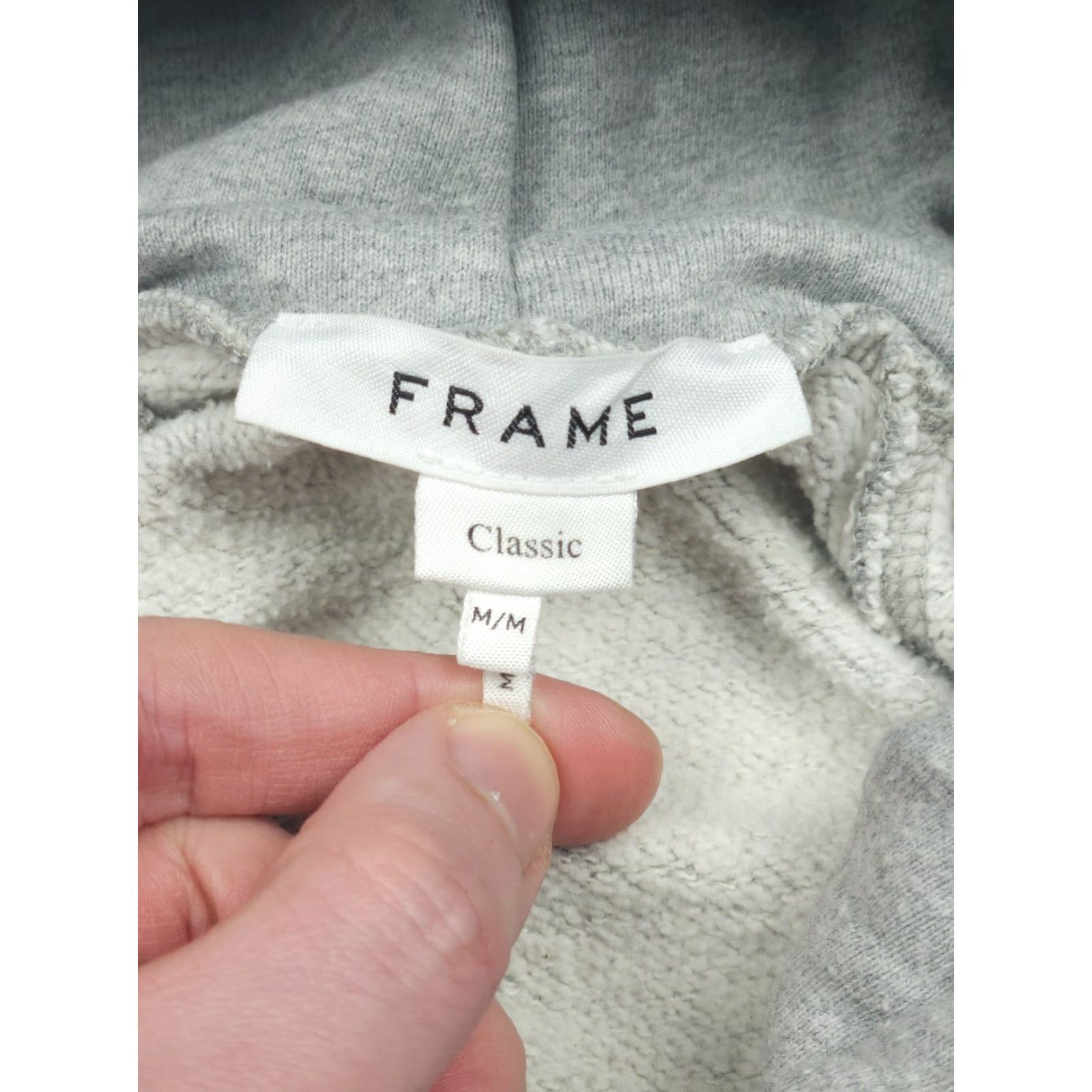 Frame FRAME Hoodie Mens Medium Gray Abstract Graphic Back Hit Cotton Blend GRIS Size M / US 6-8 / IT 42-44 - 7 Thumbnail