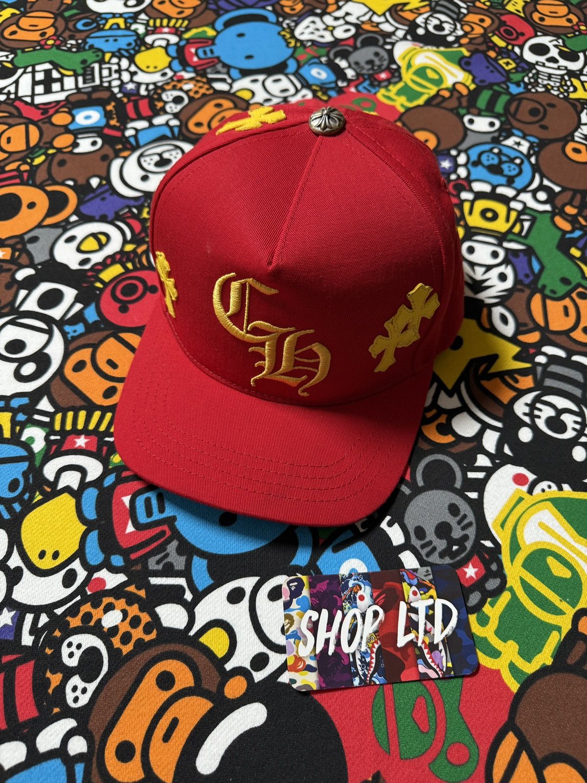 Chrome Hearts Chrome Hearts Red Embroidered Cross Patches Snapback Hat Size ONE SIZE - 1 Thumbnail