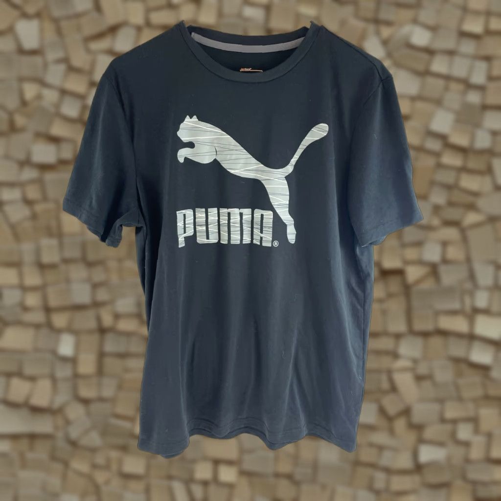 Puma PUMA T-Shirt Men's Large Black Short Sleeve Crew Neck Logo Print Tee Size US L / EU 52-54 / 3 - 1 Thumbnail