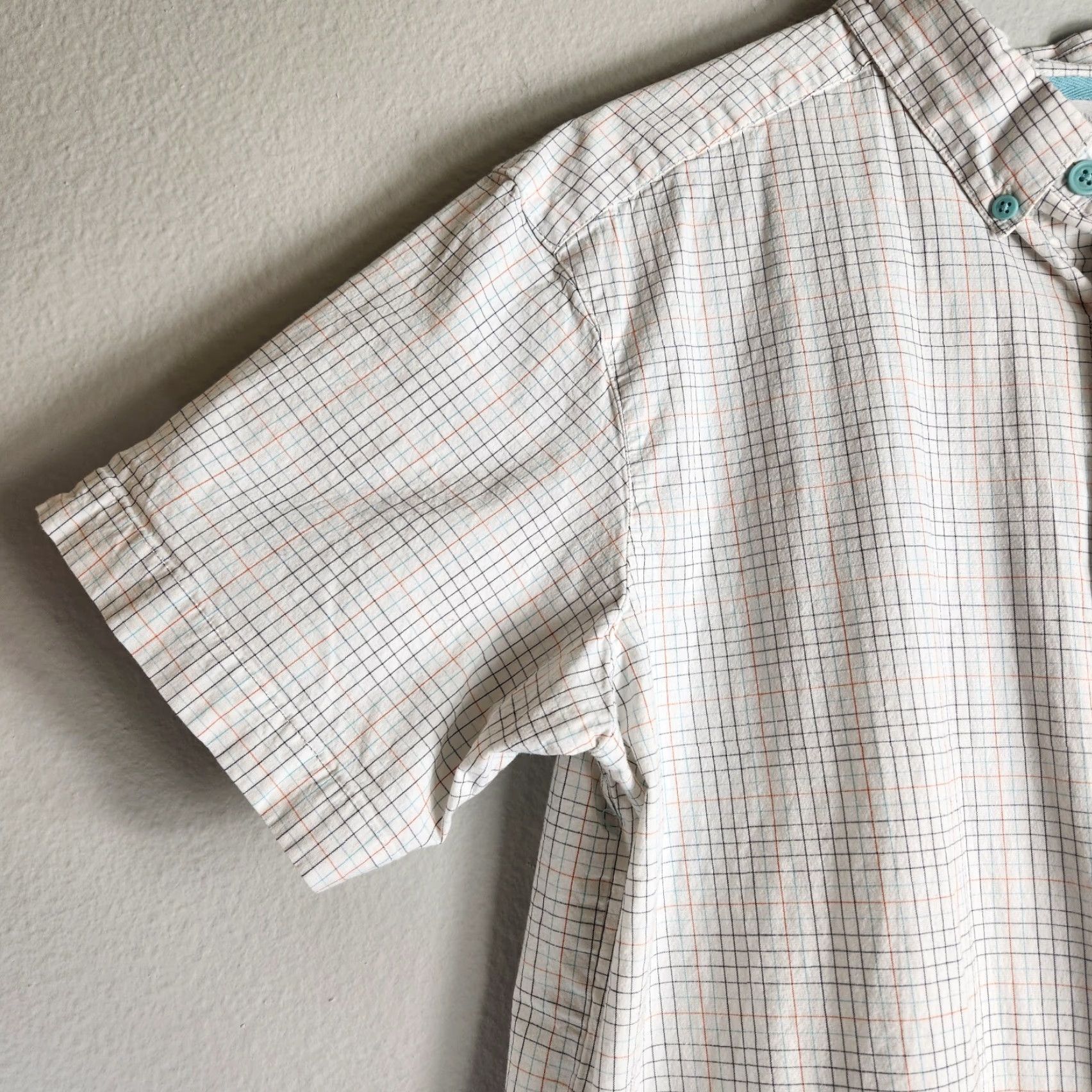 Vintage Columbia Mens SS White Windowpane Cotton Stretch Buttondown Shirt L Men Casual Travel Size US L / EU 52-54 / 3 - 4 Thumbnail