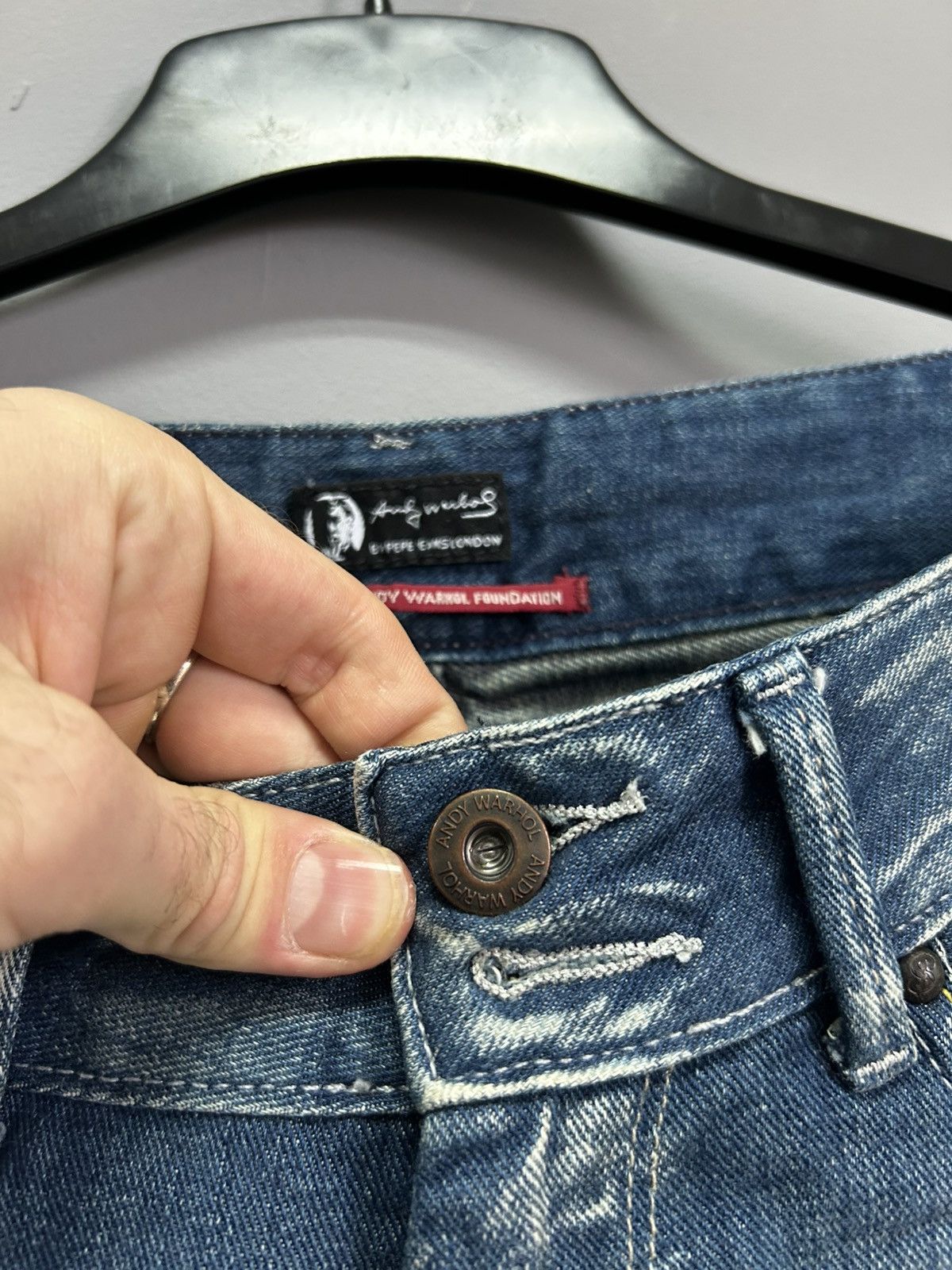 Andy Warhol Y2K Andy Warhol Pepe Jeans Art cargo JEANS Rare Retro Hype Size US 31 - 4 Thumbnail