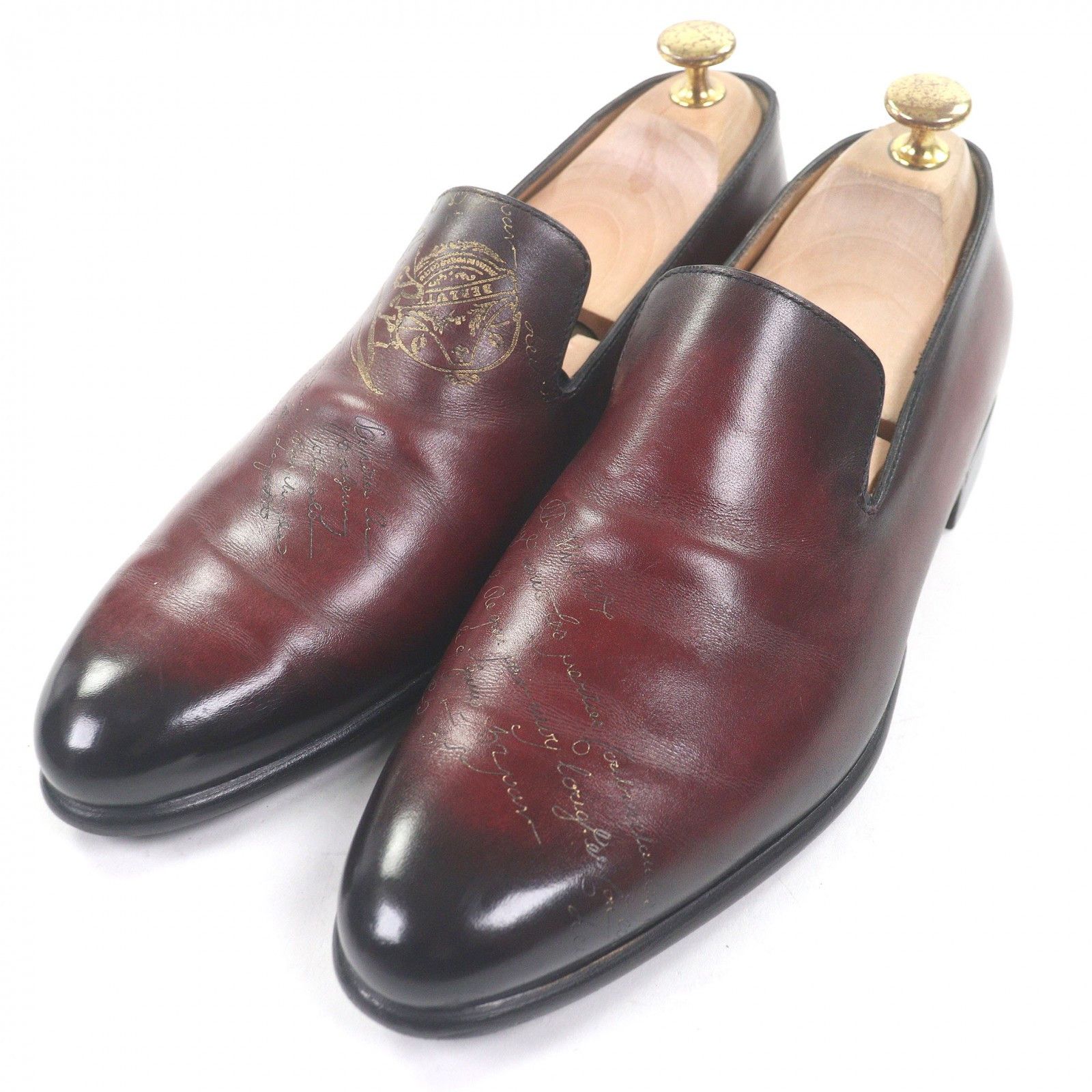 Berluti Berluti Berluti Cursive Calligraphy Scritto Leather Loafers Leather Shoes DUTY FREE for USA Size ONE SIZE - 1 Thumbnail
