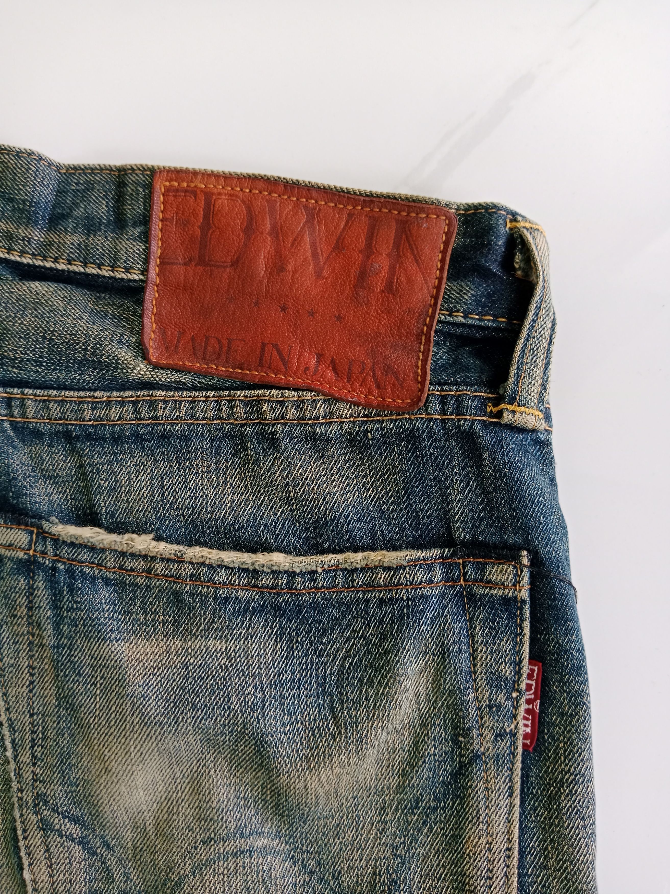 Edwin Edwin Selvedge Distressed Jeans Made in Japan Size US 32 / EU 48 - 10 Thumbnail