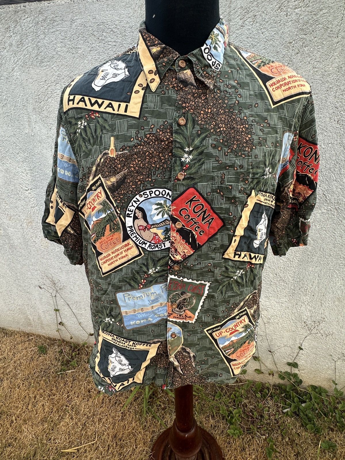Reyn Spooner Vintage Reyn Spooner Kona Coffee Hawaiian Shirt Men's L Size US L / EU 52-54 / 3 - 1 Thumbnail