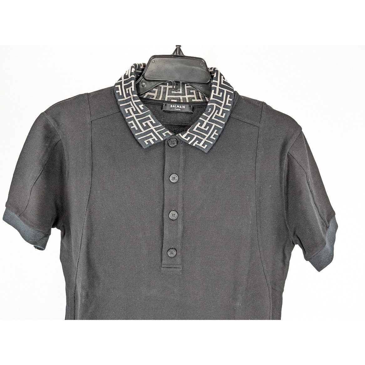 Balmain o1rshd1 Q:2 / Classic Polo with Monogram Logo Collar Black Size US M / EU 48-50 / 2 - 4 Thumbnail