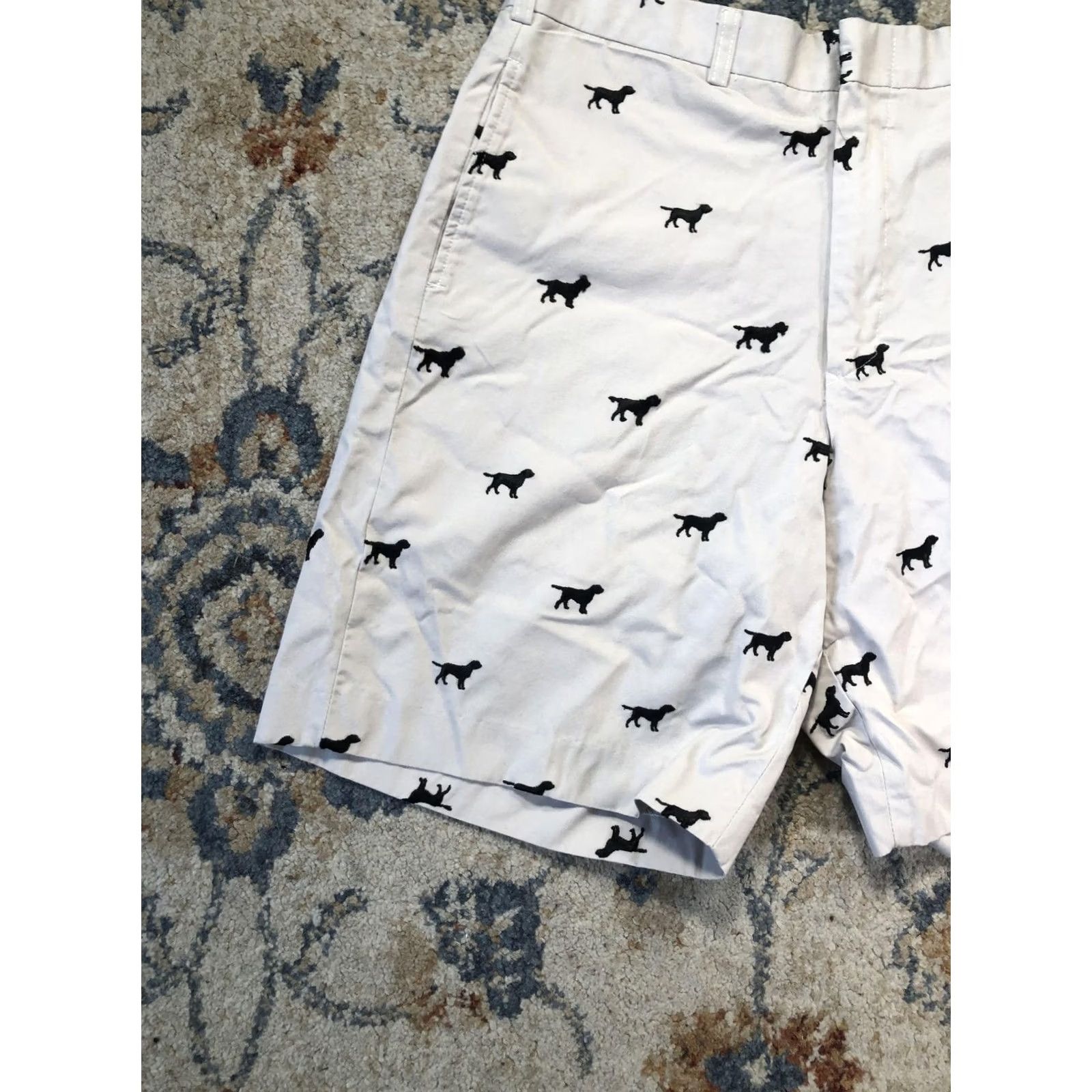 Vintage Murray's Toggery Shop Shorts Mens 34 Beige Dog Embroidered Chino 9 Inseam Size US 34 / EU 50 - 4 Thumbnail