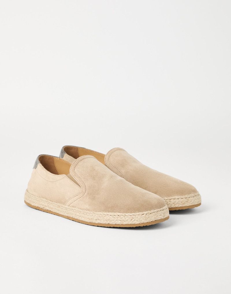 Brunello Cucinelli o1la1rc1a0326 Washed Suede Slip-Ons in Beige Size US 9 / EU 42 - 5 Thumbnail