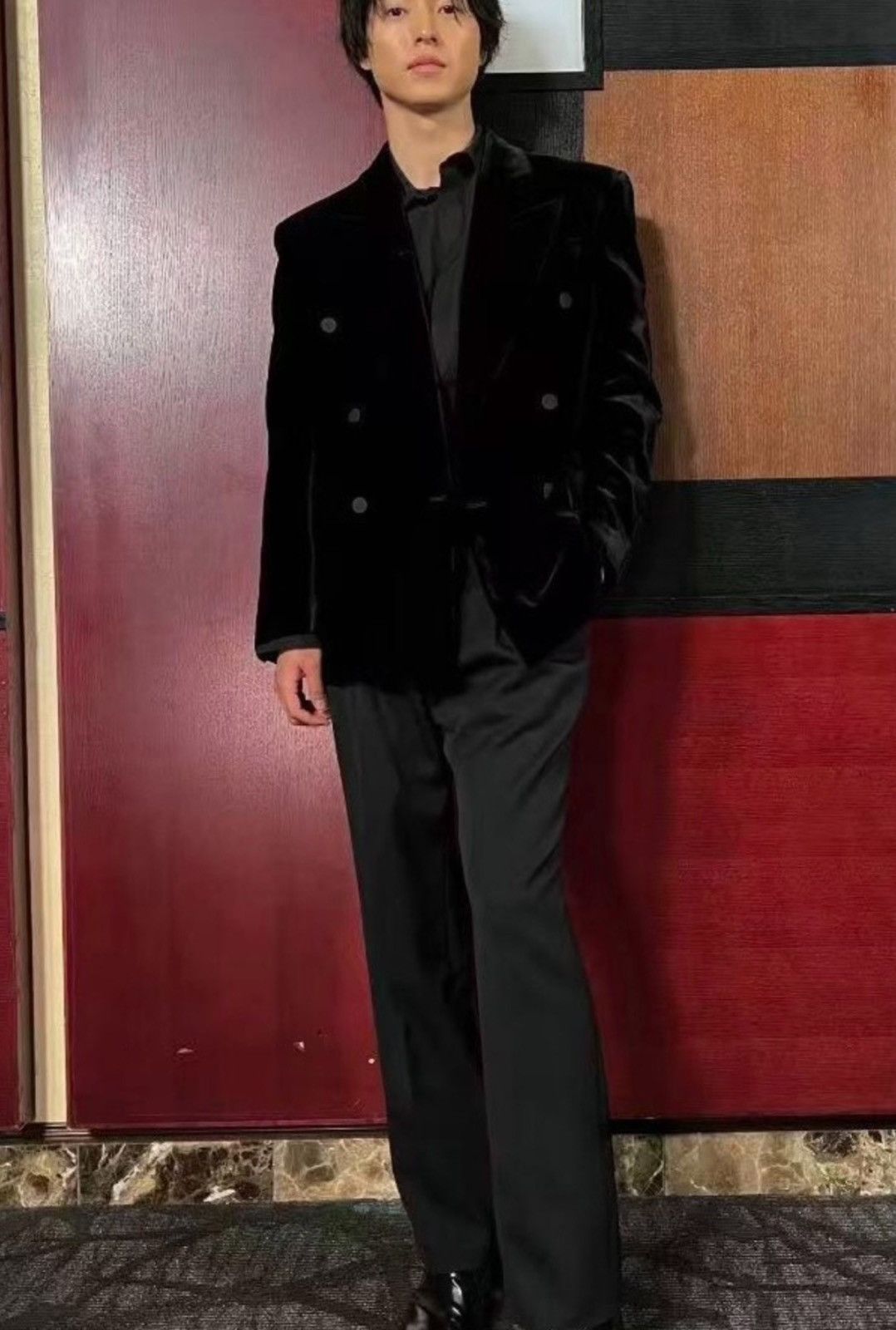 Saint Laurent Paris Saint Laurent 24SS Velvet Black Double-Breasted Blazer Size 50S - 6 Thumbnail