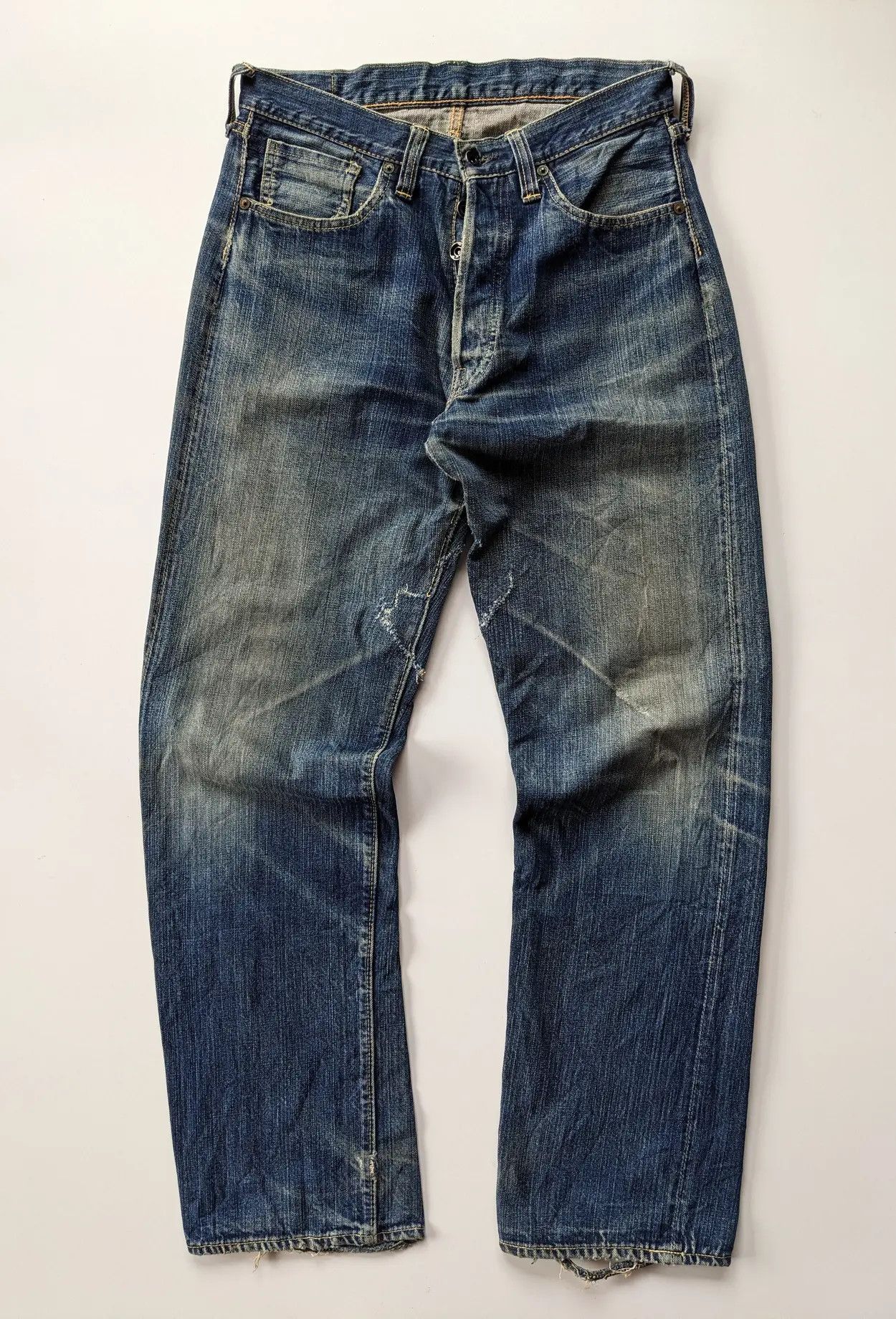 The Real McCoy's Joe McCoy distressed selvedge jeans Size US 30 / EU 46 - 1 Thumbnail