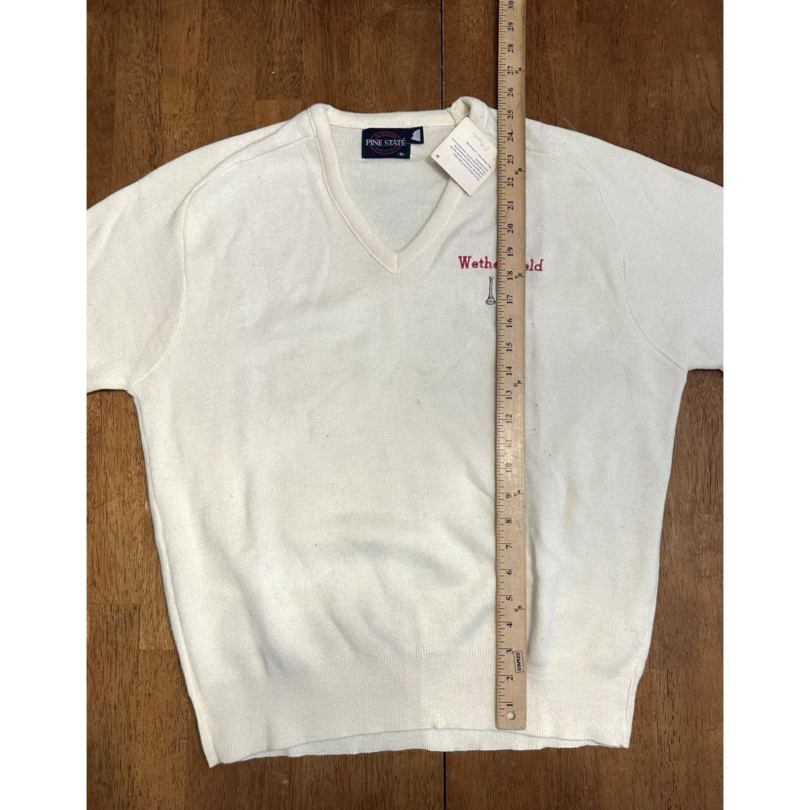 Vintage VINTAGE Sweater V Neck Acrylic XL Ivory 80s Wethersfield Connecticut Pullover Unisex Adults Size US XL / EU 56 / 4 - 7 Thumbnail