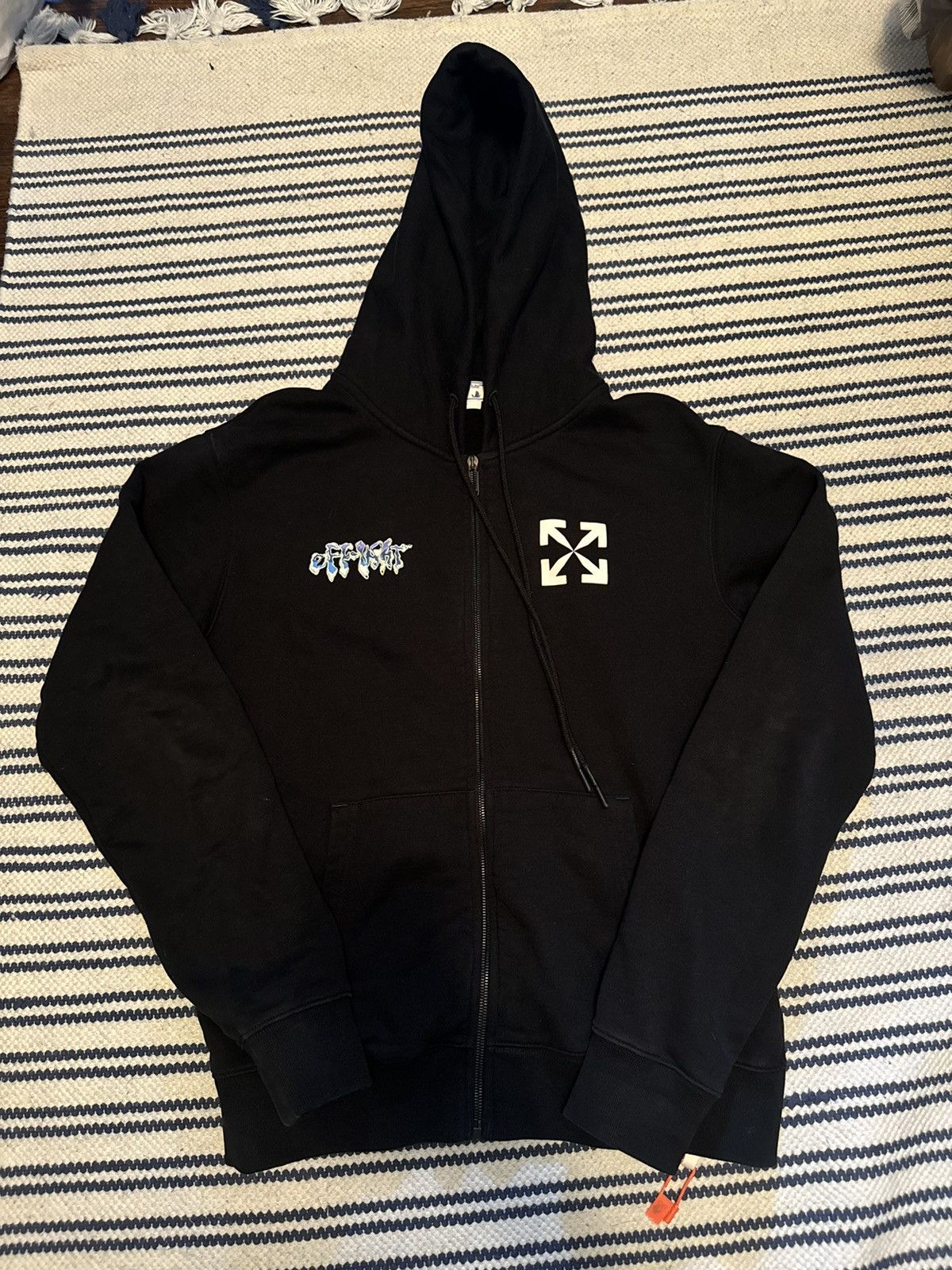 Off-White Off-White Black and White zip up hoodie Size US S / EU 44-46 / 1 - 1 Thumbnail