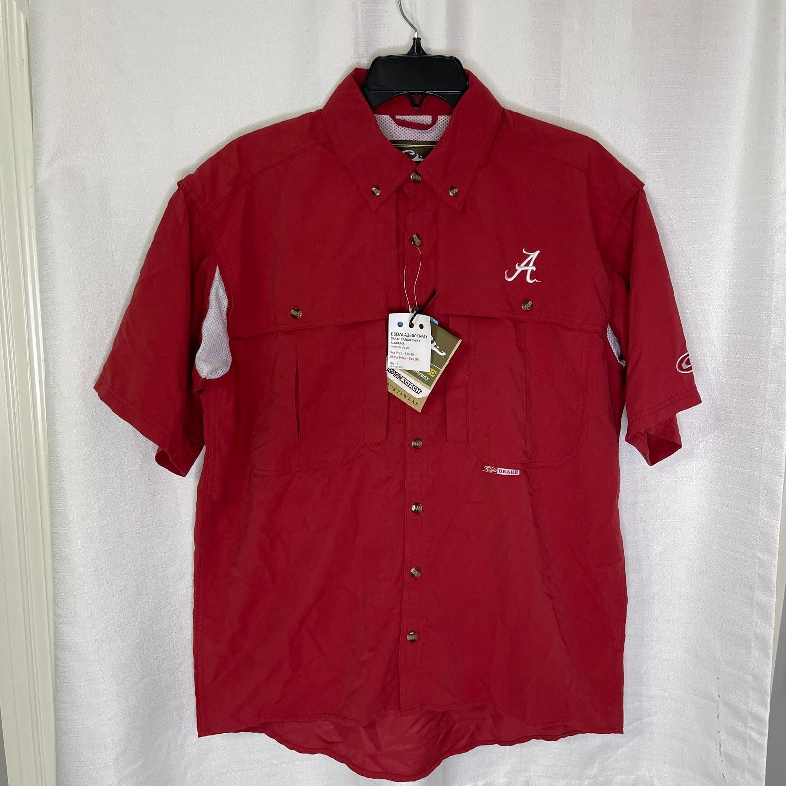 Drake Drake's Alabama Waterfowl Short Sleeve Crimson Shirt, S Size US S / EU 44-46 / 1 - 2 Thumbnail