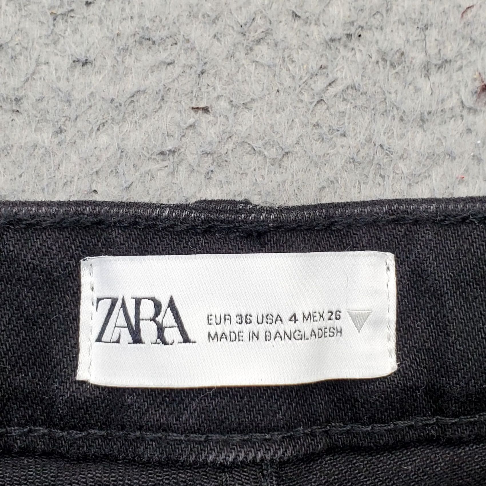 Zara Zara Jeans Womens Size 4 Black Denim Stretch Straight Leg 5-Pocket Dark Wash Regular Fit Size 27" / US 4 / IT 40 - 7 Thumbnail