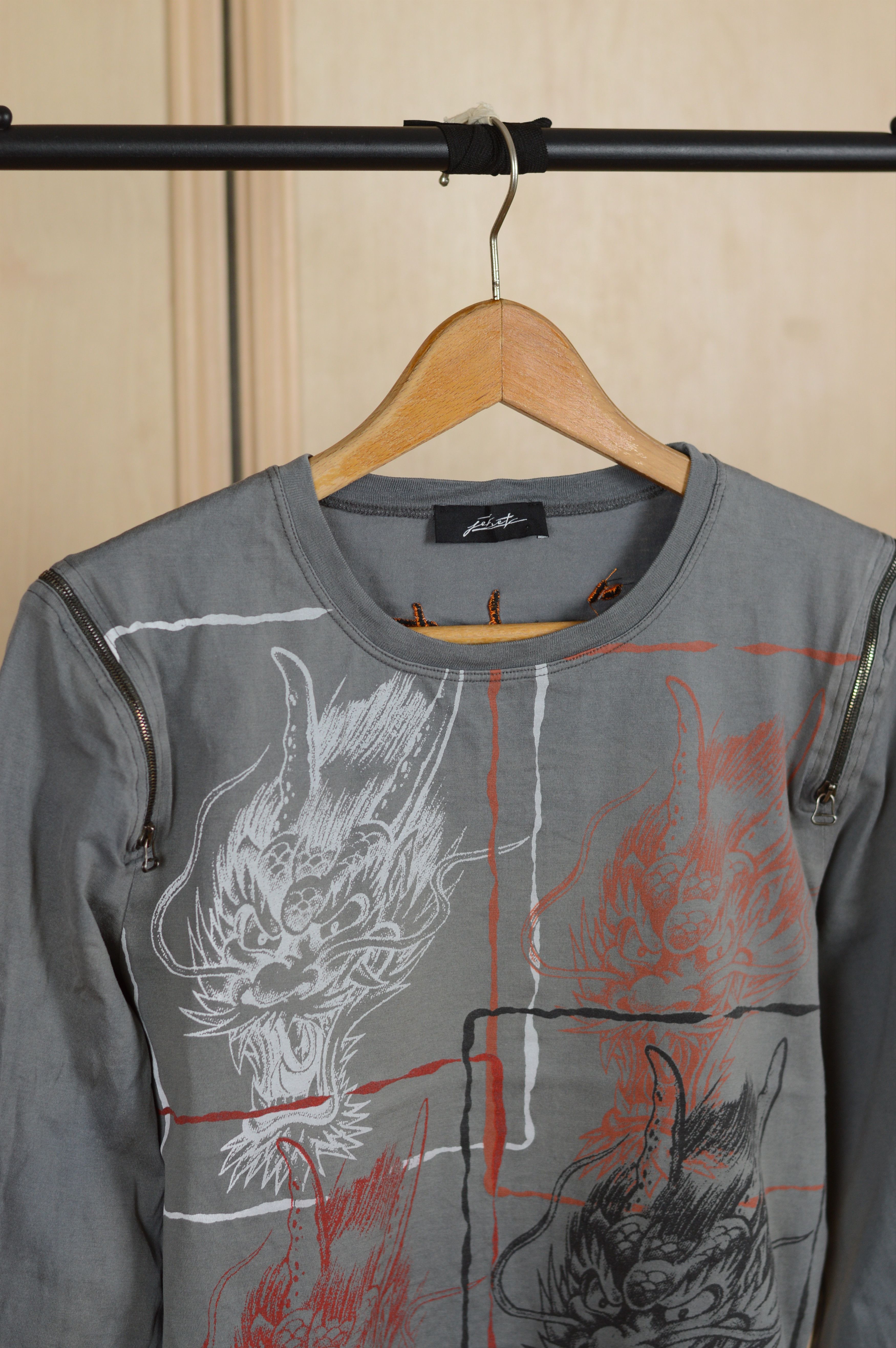 JET SET JET SET Zippers Sweatshirt Japanese Dragons Print Tee Size XL / US 12-14 / IT 48-50 - 2 Thumbnail