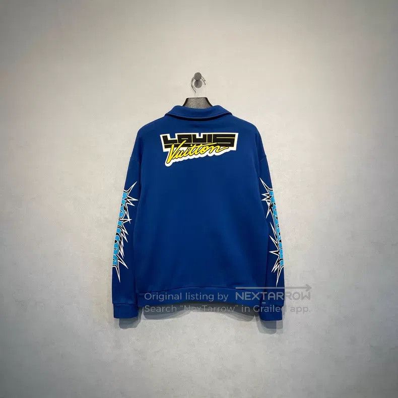 Louis Vuitton Louis Vuitton Klein blue logo OEM stand collar sweatshirt Size US XL / EU 56 / 4 - 2 Thumbnail