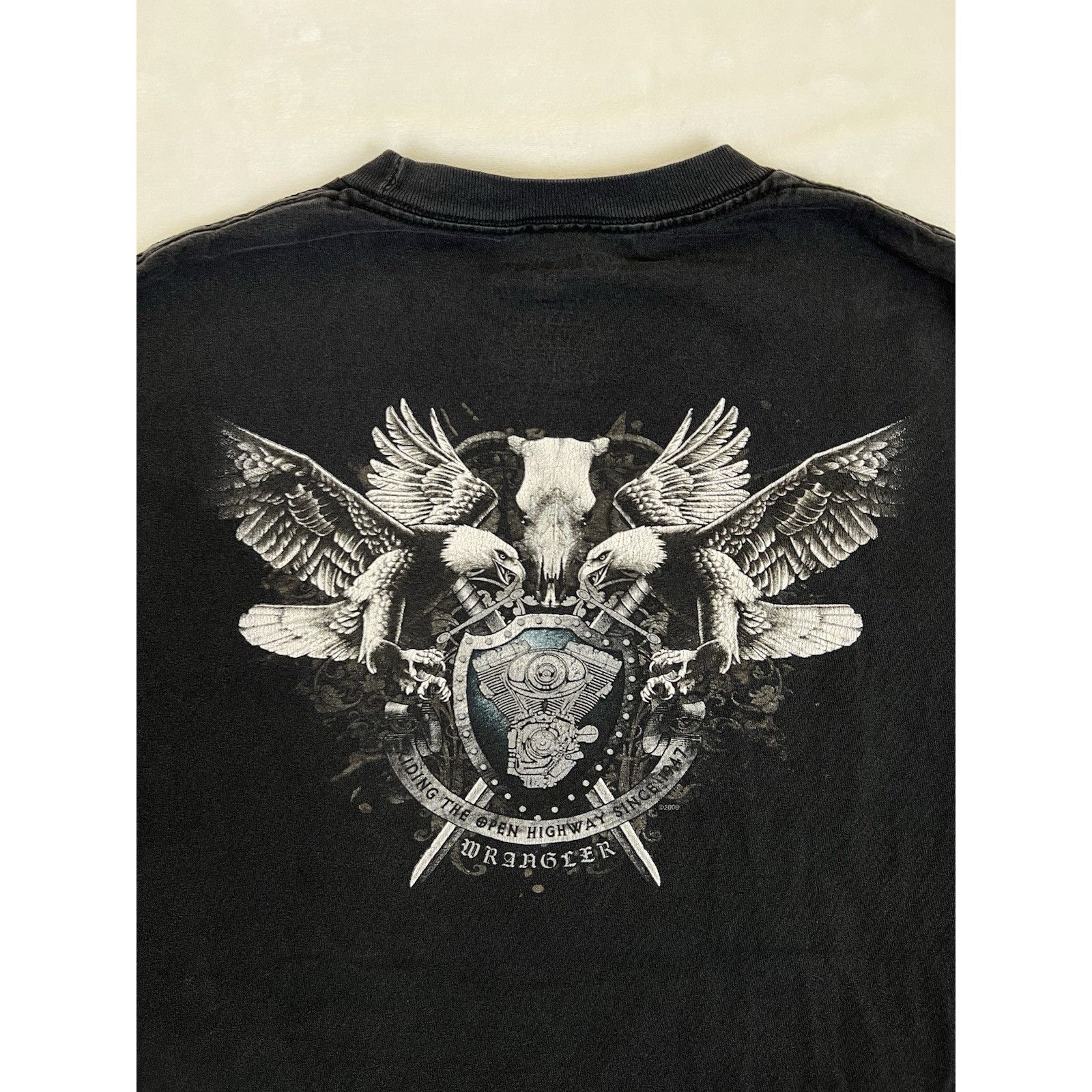Wrangler Vintage Wrangler T-Shirt Size 2XL Biker Eagles Bull Y2K Blac Size US XXL / EU 58 / 5 - 9 Thumbnail