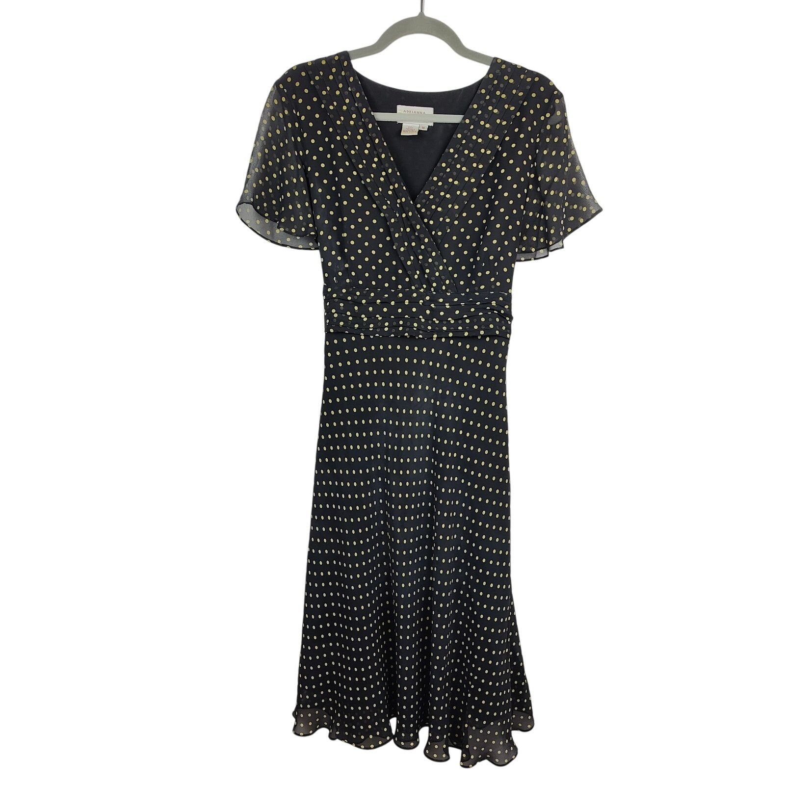 Adrianna Papell Vintage Adrianna Papell Silk Midi Dress Womens 16 Black Size XXL / US 16-18 / IT 52-54 - 1 Thumbnail