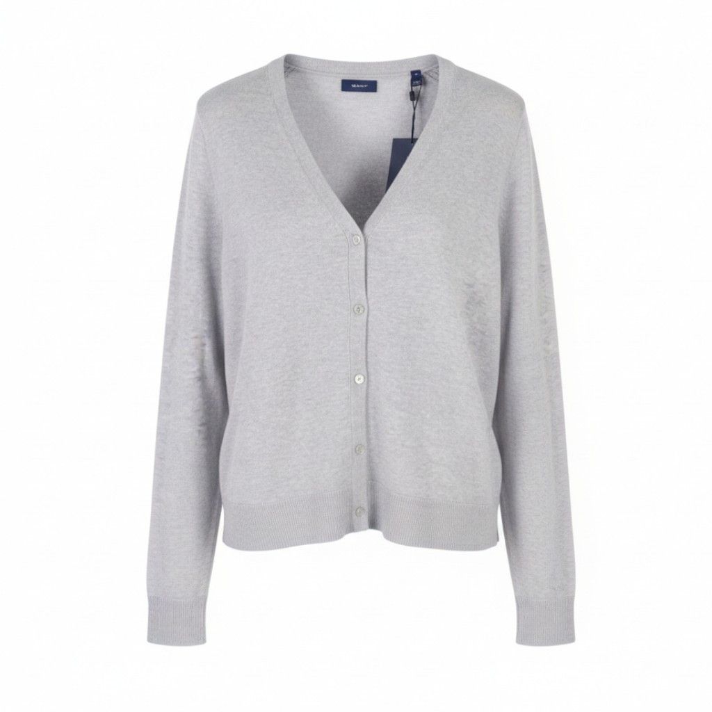 Gant WASHABLE MERINO CARDIGAN XL Light Grey Tight 88099 Size XL / US 12-14 / IT 48-50 - 1 Thumbnail