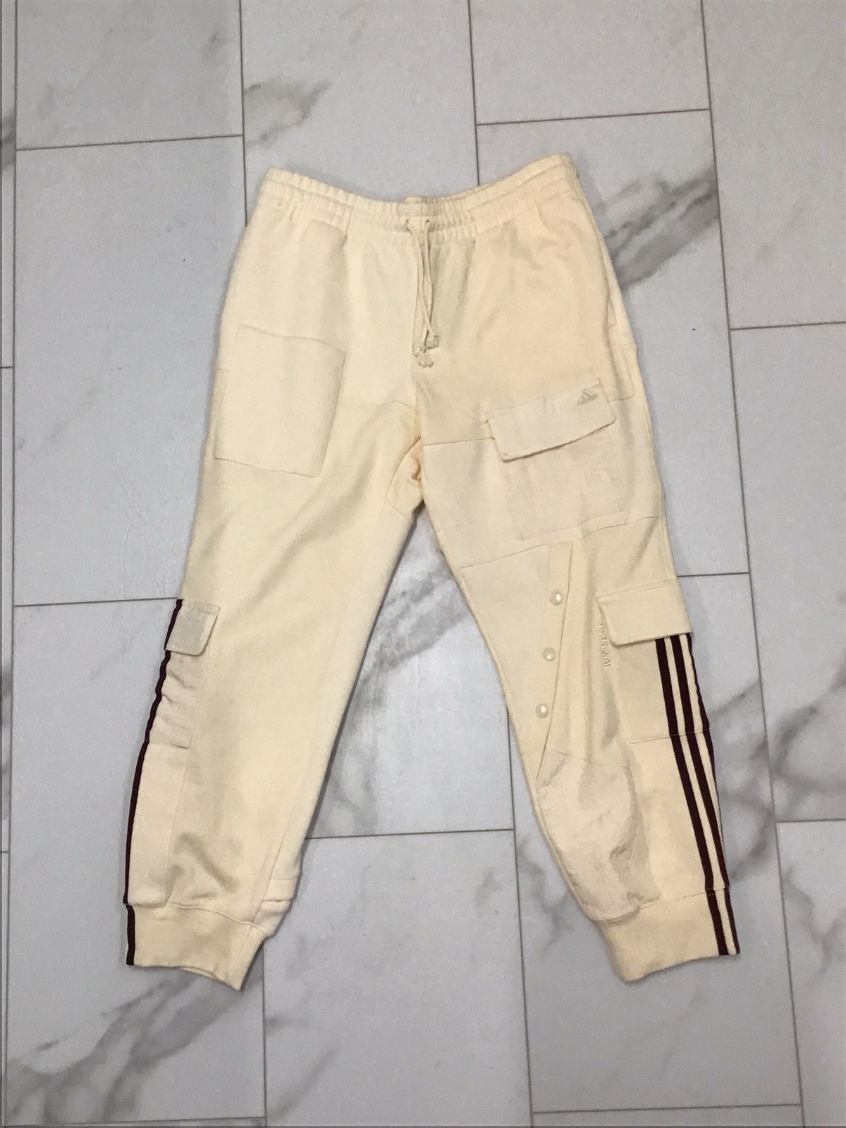Adidas IVY PARK Cargo Sweatpants (Ecru Tint/Maroon)