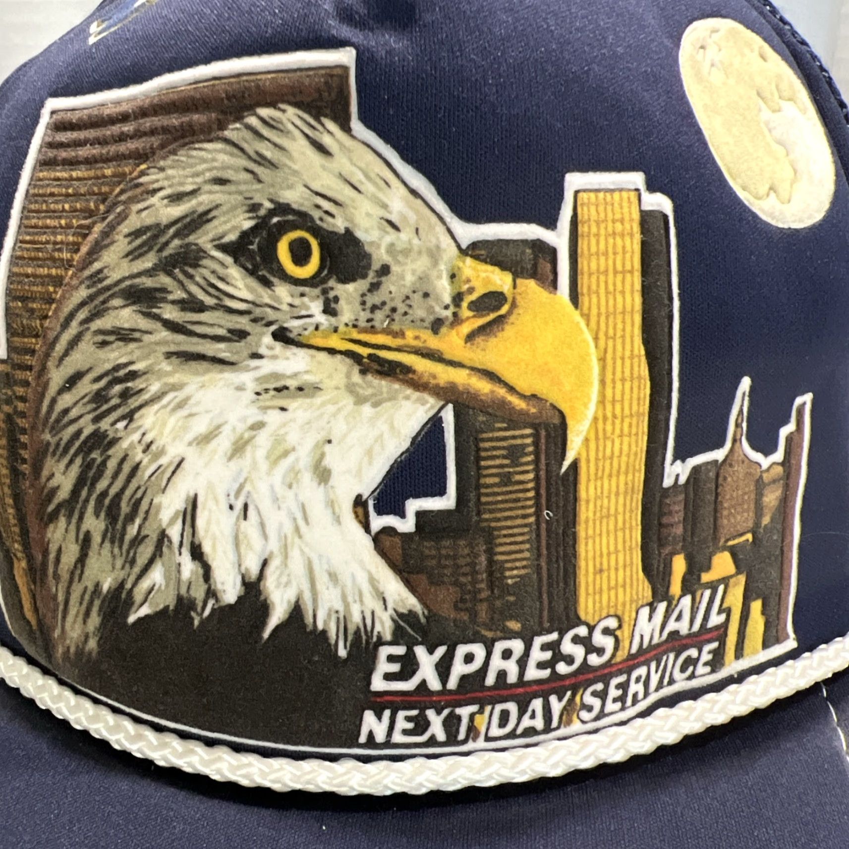 Express VINTAGE USPS Express Mail Eagle Rope Trucker Snapback Hat Cap Foam Crownco Men Adjustable Blue 80s USA Eagle Rope Vintage Style Nike? Size ONE SIZE - 2 Thumbnail