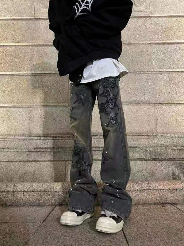 Japanese Brand × Jean Vintage washed distressed print rare heavyweight jeans Size US 34 / EU 50 - 5 Thumbnail
