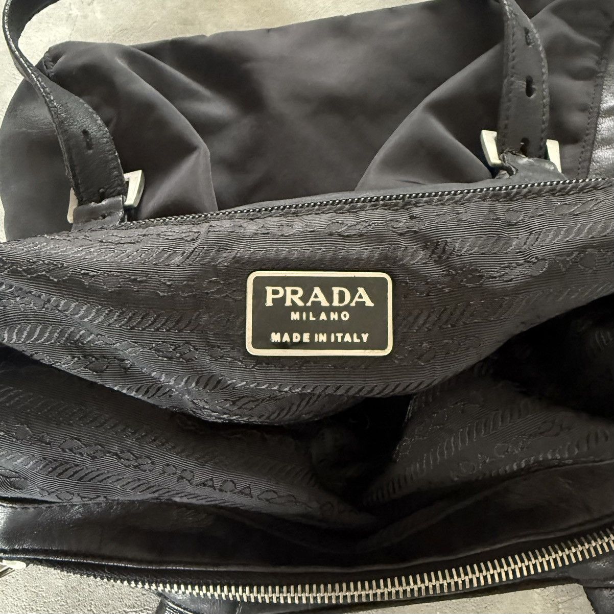 Prada Vintage Prada Tessuto Nylon Leather Tote Bag Size ONE SIZE - 5 Thumbnail