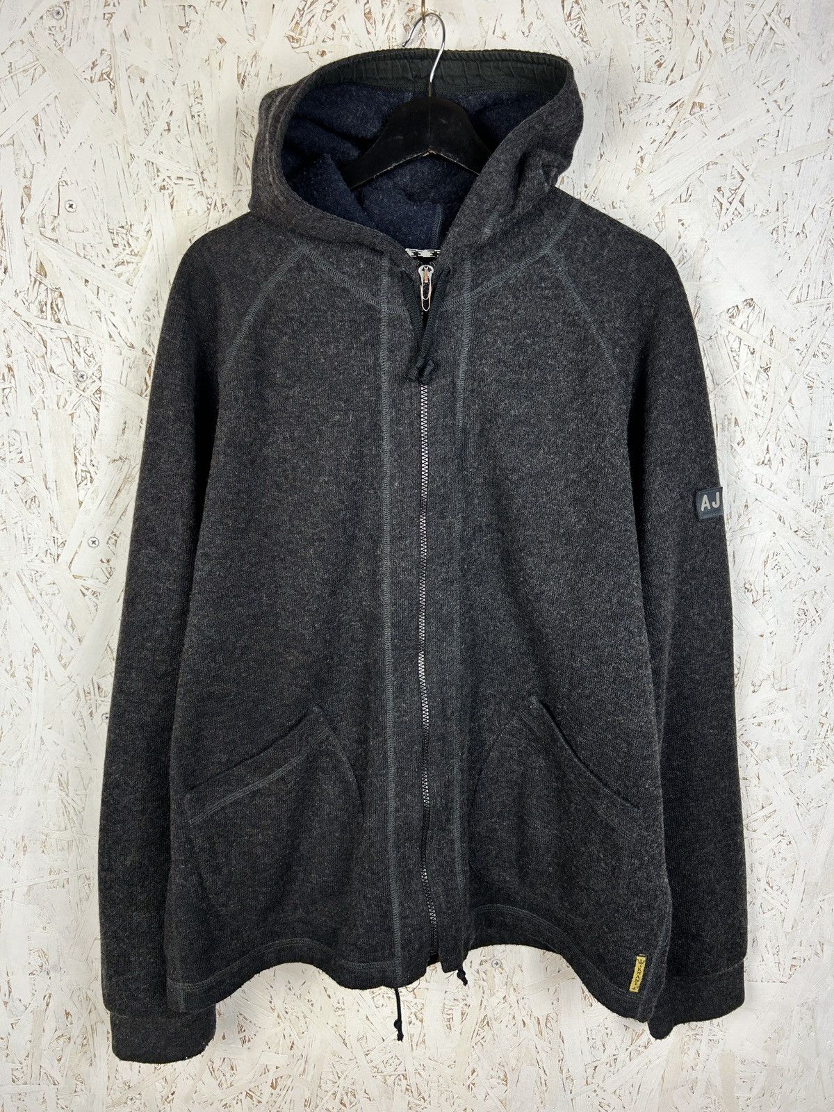 Armani 90s Armani Jeans Archive Wool Zip Hoodie Grey Size XL Size US XL / EU 56 / 4 - 1 Thumbnail