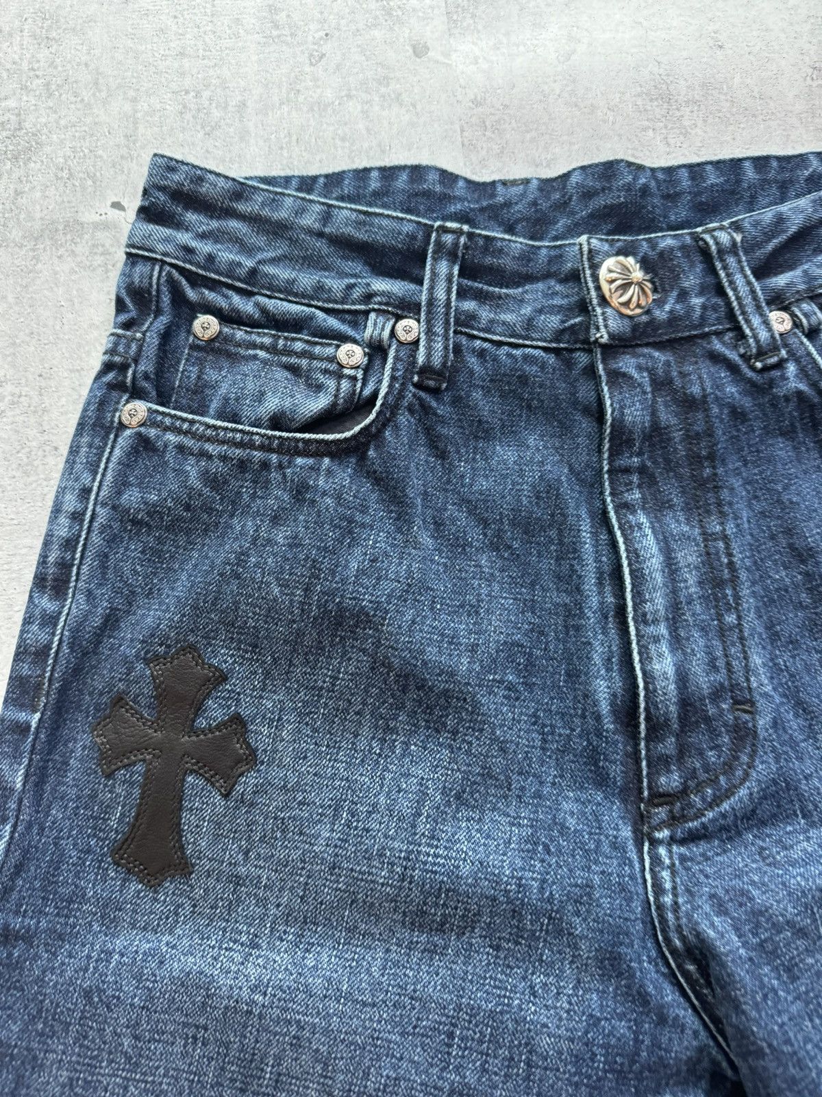 Chrome Hearts Chrome Heart Blue Levi Cross Patch Shorts Size 24" / US 00 / IT 34 - 3 Thumbnail