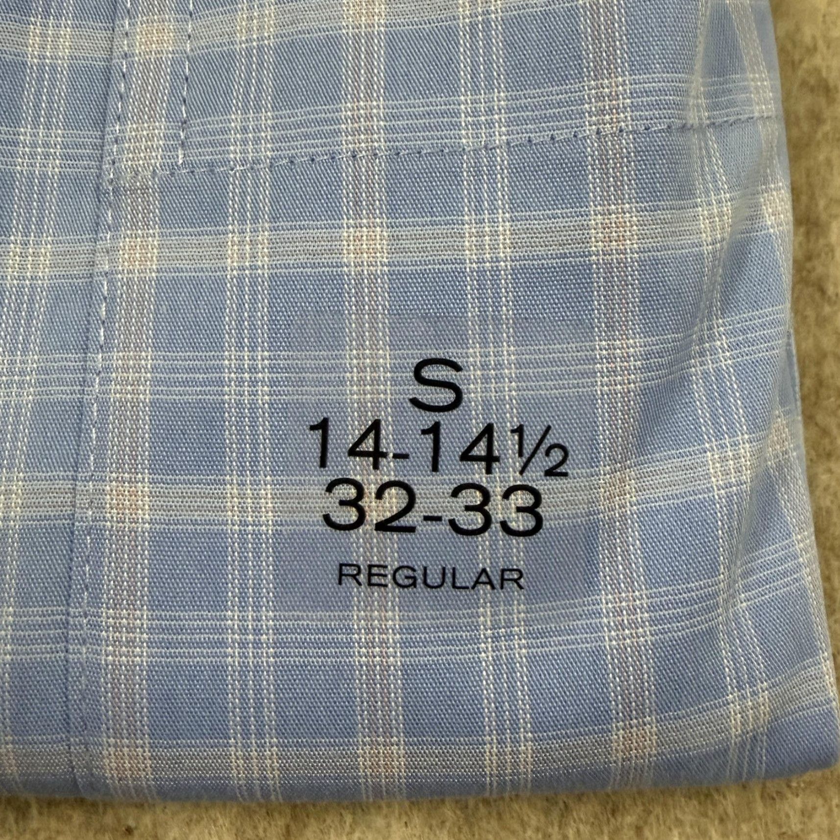 Stafford Stafford Shirt Mens Small Blue Plaid Performance Cotton Polyester Spandex Regular Fit Size US S / EU 44-46 / 1 - 3 Thumbnail