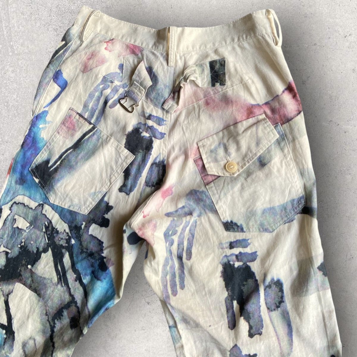 Yohji Yamamoto SS10 Y’s Linen Blend Water Color Print Pants Size US 30 / EU 46 - 5 Thumbnail