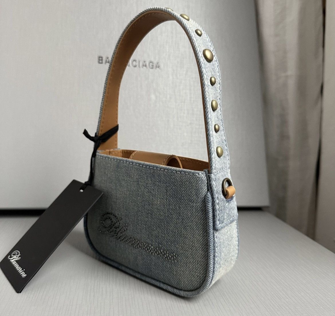 Blumarine Blumarine Rhinestone logo Mini Denim bag Size ONE SIZE - 3 Thumbnail