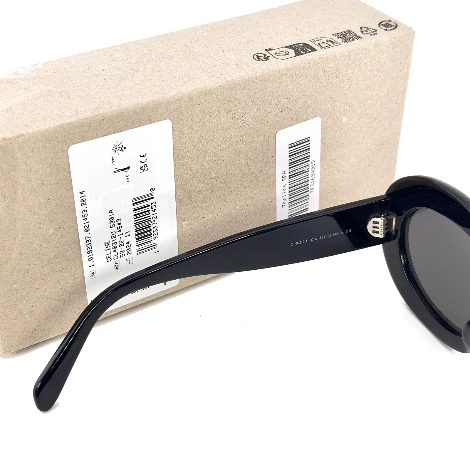 Celine CELINE CL40312U 40312 TRIOMPHE Paris Black Sunglass 01A Size ONE SIZE - 8 Thumbnail