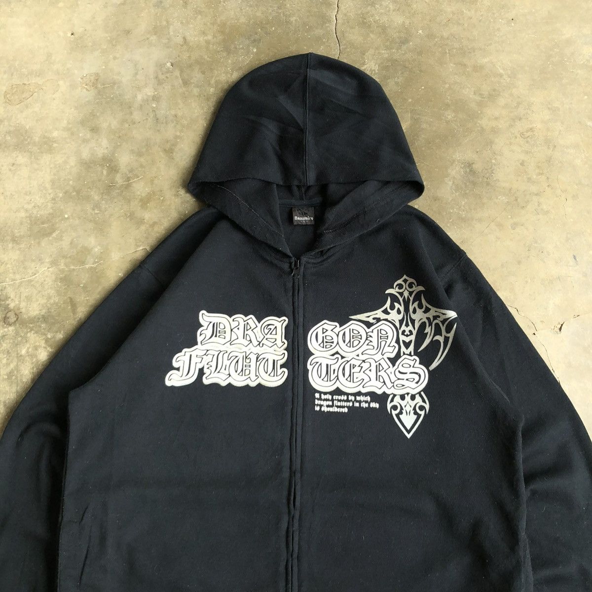 20471120 2000s Beaumere Dagger Poem Grunge Punk Style Ziphoodie Black Size US L / EU 52-54 / 3 - 2 Thumbnail
