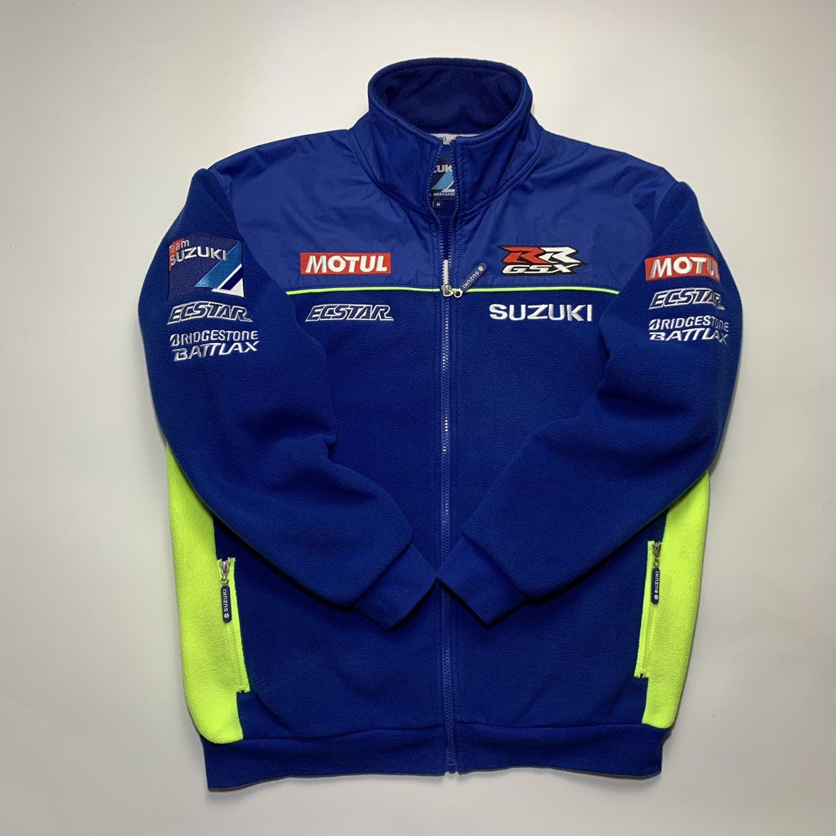 Vintage Vintage Suzuki ECSTAR RRGSX Japanese Racing Fleece Jacket Size US M / EU 48-50 / 2 - 1 Thumbnail