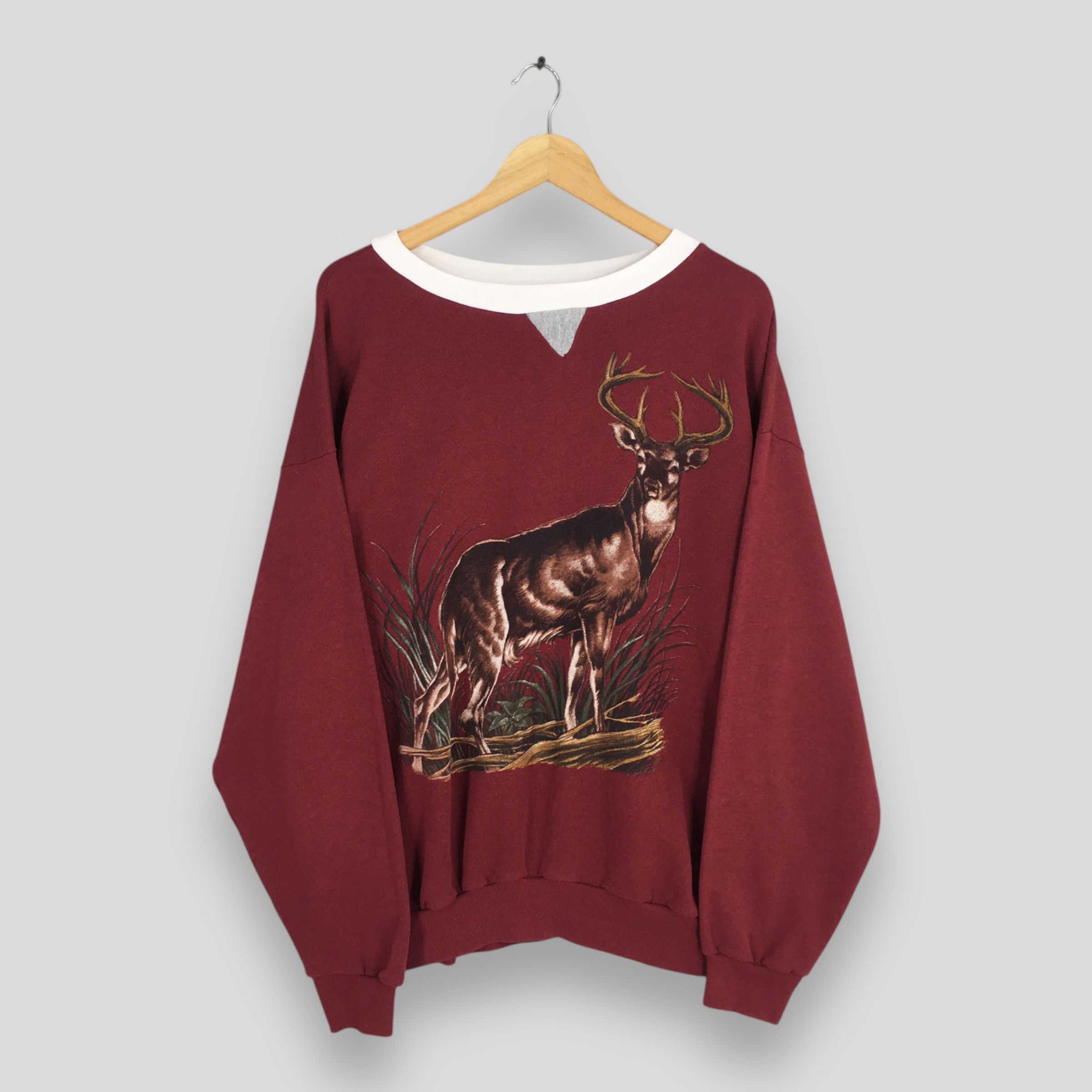 Habitat Vintage Deer Animal White-Tailed Red Sweatshirt 2XLarge Size US XXL / EU 58 / 5 - 1 Thumbnail