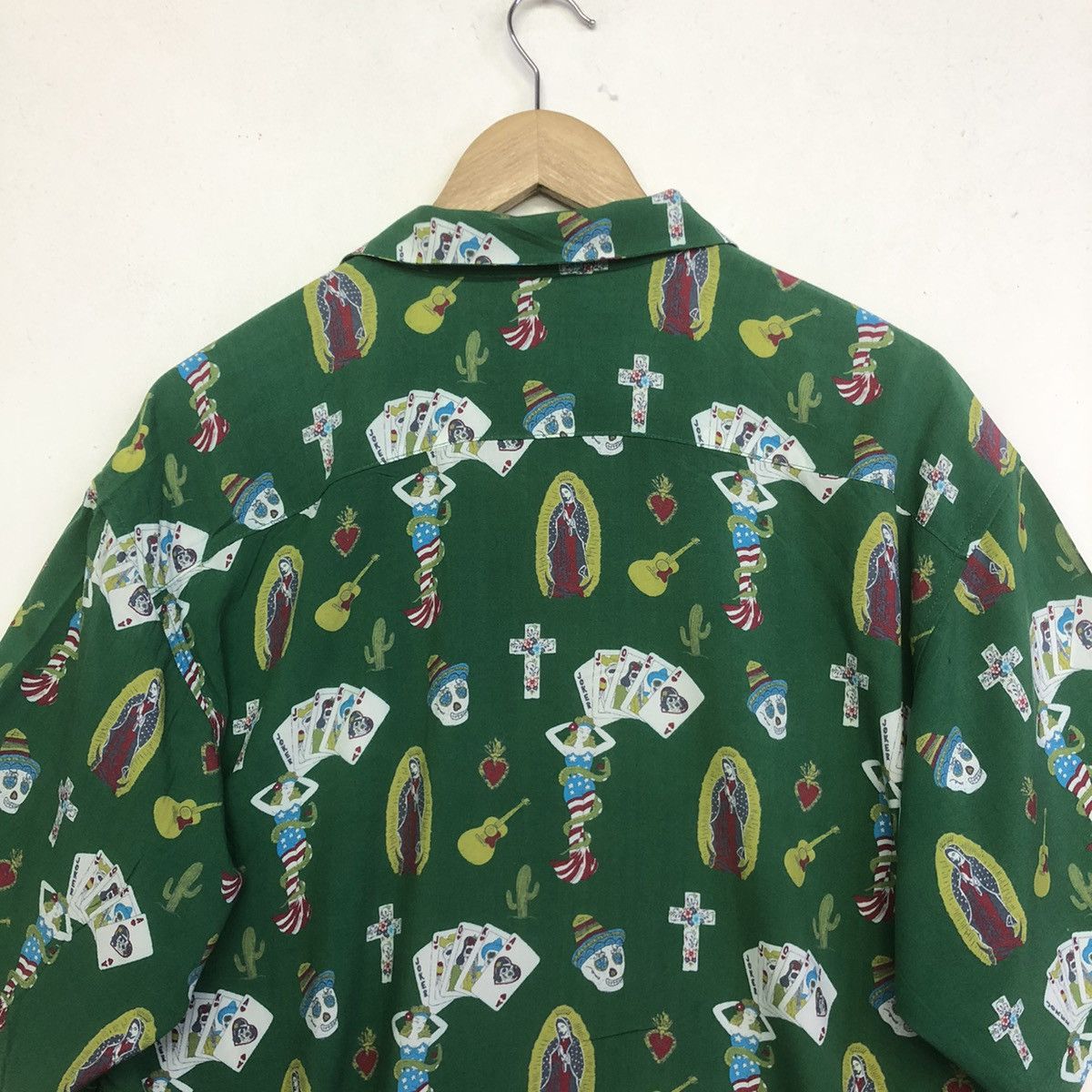 Japanese Brand CAVARIAA MEXICAN MOTIVE FULLPRINT OPEN COLLAR BUTTON SHIRT Size US L / EU 52-54 / 3 - 7 Thumbnail