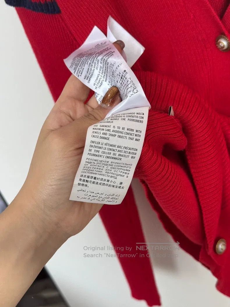 Gucci Gucci Red wood-ear knitted cardigan sweater Size M / US 6-8 / IT 42-44 - 7 Thumbnail