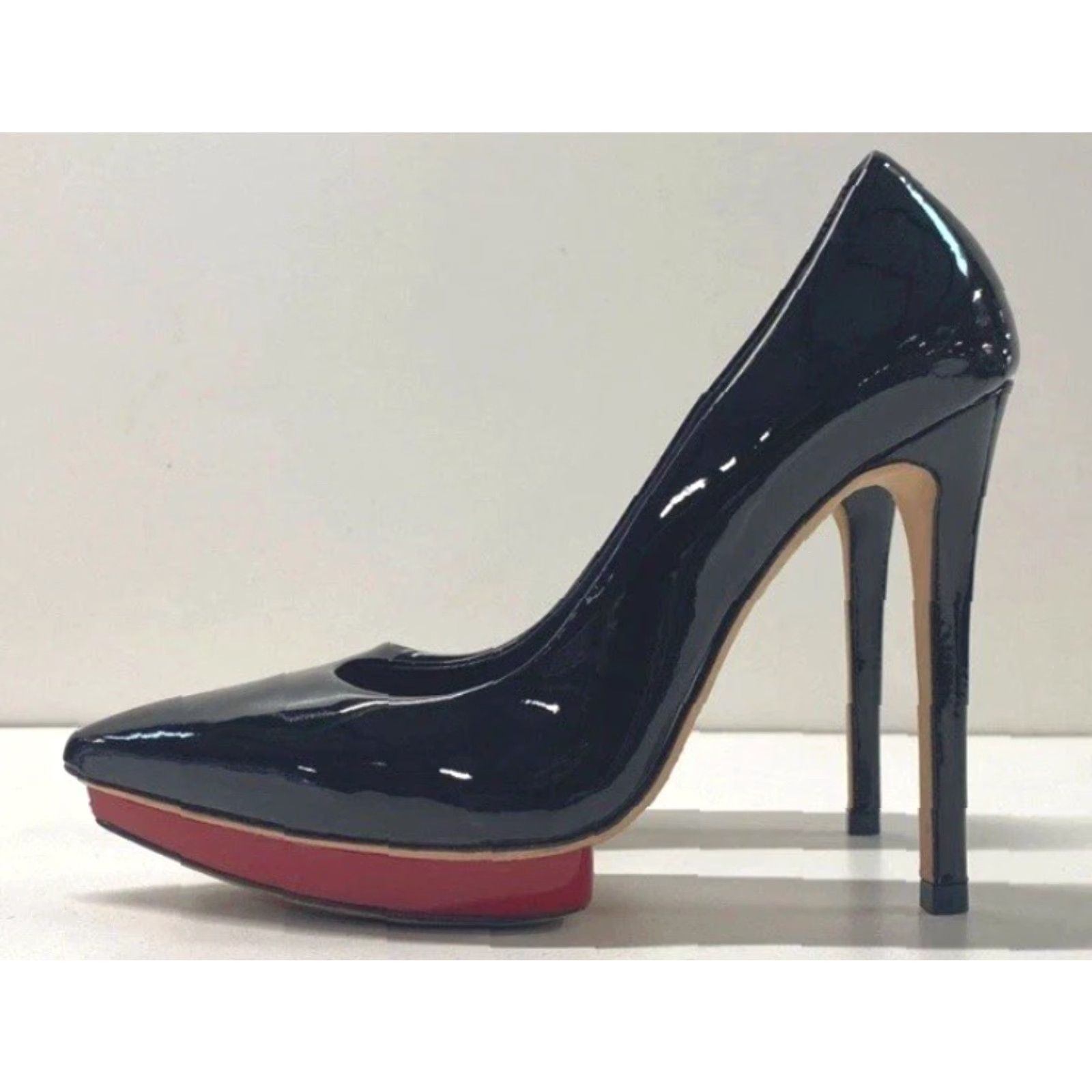 Alice + Olivia Women Alice & Olivia Platform Heel Leather Black RedBottom Size6 EU36 Size US 6 / IT 36 - 4 Thumbnail