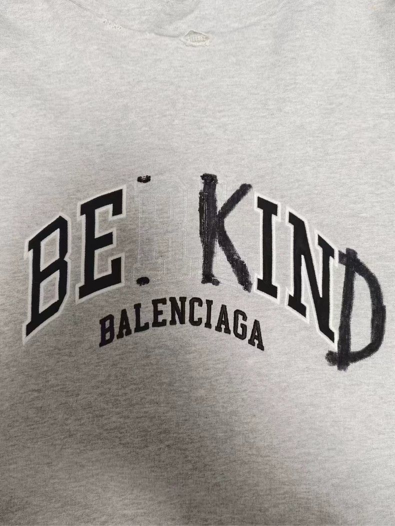 Balenciaga Balenciaga 23fw mud dyed Be Kind to make old damaged hooded Size US M / EU 48-50 / 2 - 3 Thumbnail