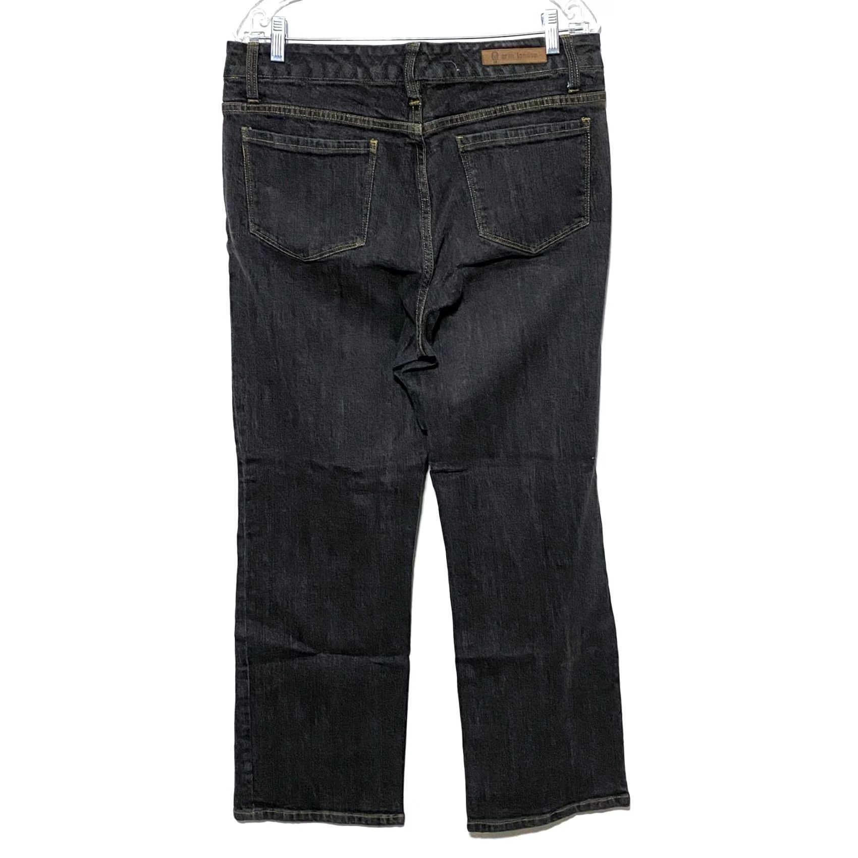 Vintage Erin London Jeans Womens 12 Petite Straight High Rise 28 in Inseam Stretch Denim Blue 5-Pocket Pants Casual Preppy інің Size 34" / US 12 / IT 48 - 2 Thumbnail