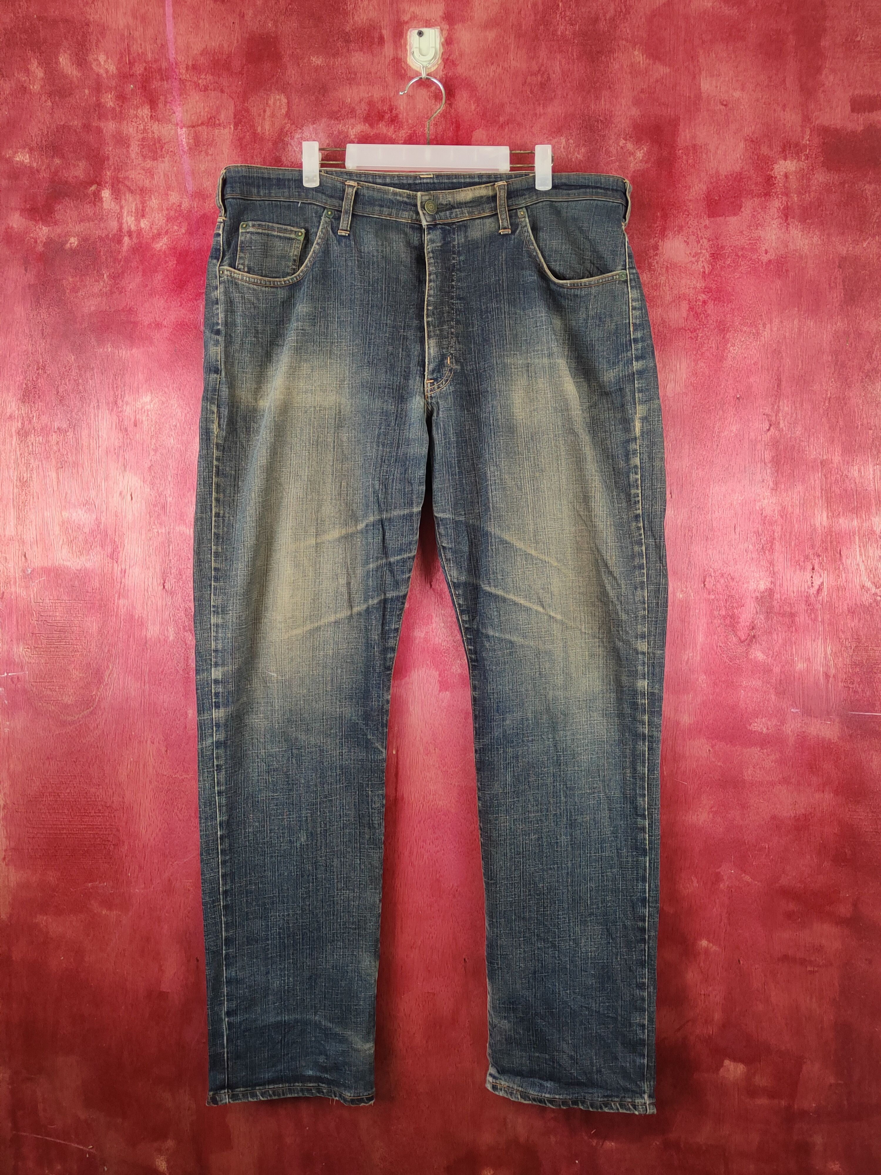 Edwin DL Edwin Dark Blue Faded Distressed Ripped Jeans #S2142 Size US 40 / EU 56 - 1 Thumbnail