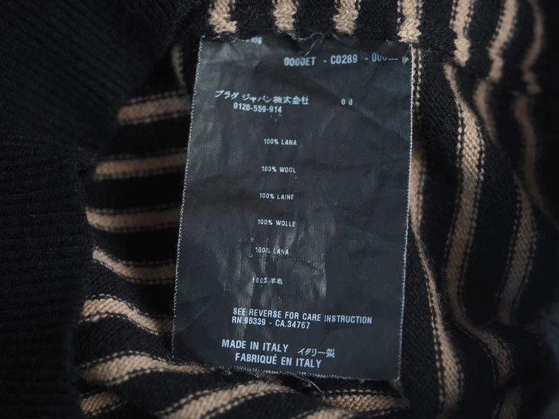 Prada PradaBlack and gold striped wool sweater 2503-Nextarrow Size US S / EU 44-46 / 1 - 5 Thumbnail