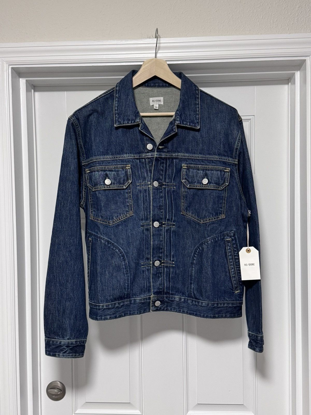 RE/DONE NWT RE/DONE Men’s Classic Denim Jacket 1 Year Wear Blue XL Size US XL / EU 56 / 4 - 13 Thumbnail