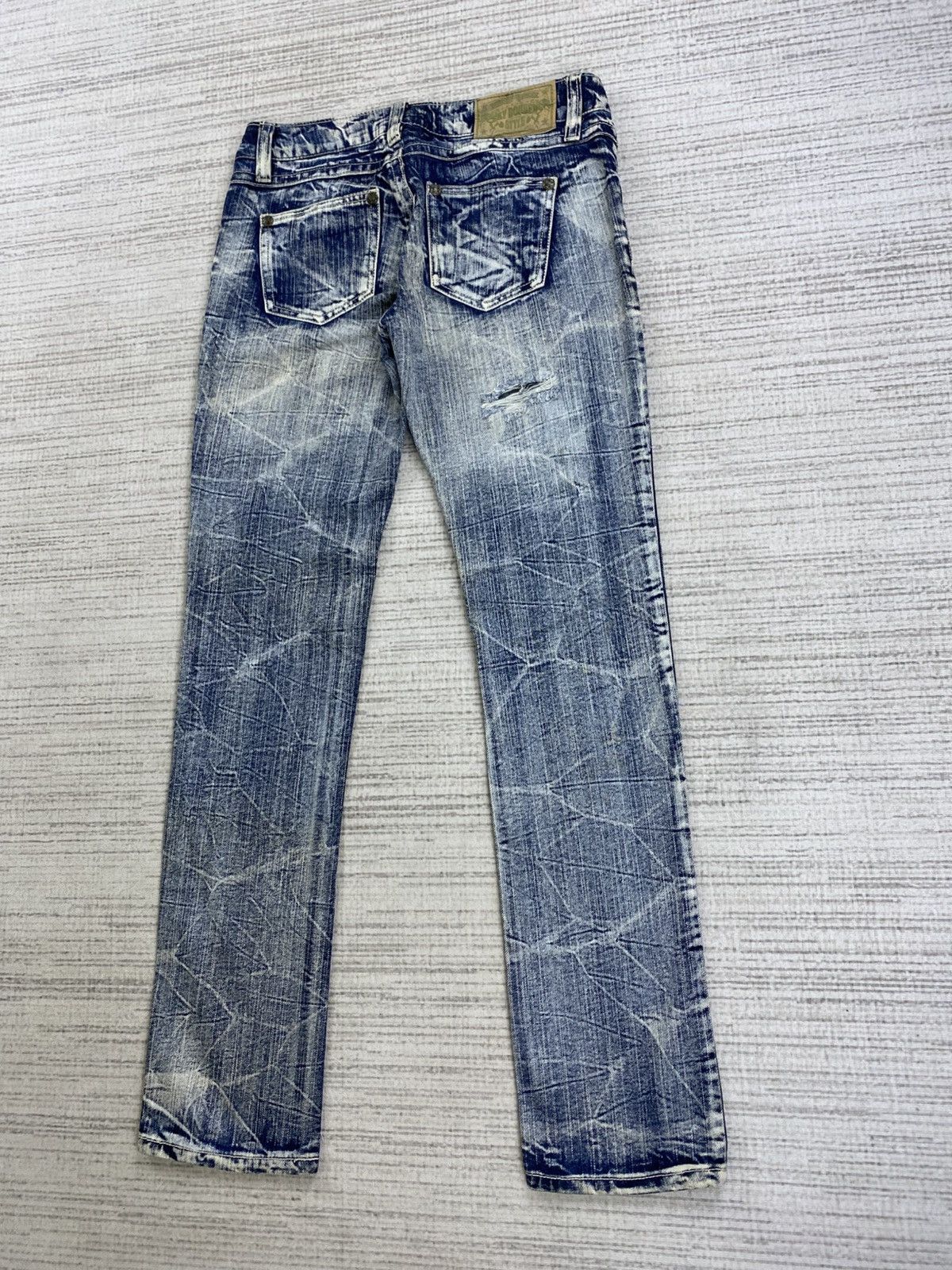 14th Addiction × Le Grande Bleu (L.G.B.) × Vintage Vintage Sky Bomber Distressed Acid Wash Denim Pants Size US 30 / EU 46 - 6 Thumbnail