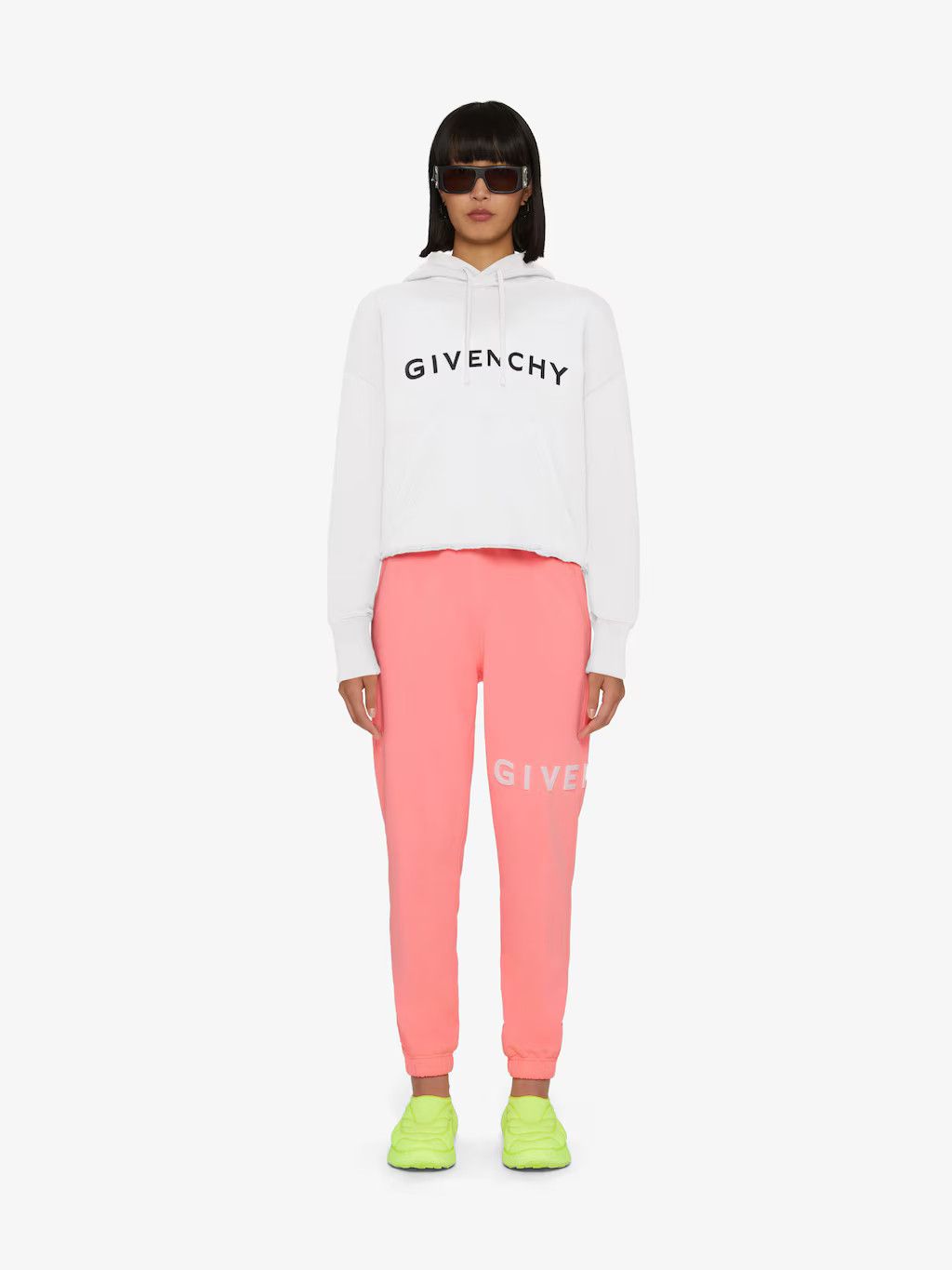 Givenchy o1srvl11e0625 Archetype Cropped Hoodie in White Size S / US 4 / IT 40 - 2 Thumbnail