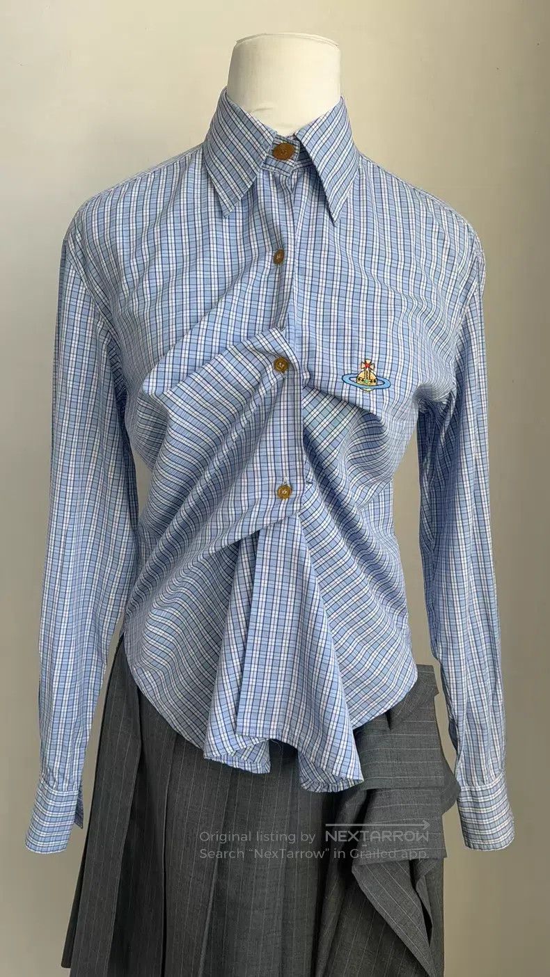 Vivienne Westwood Vivienne Westwood Blue and white checkered shirt Size M / US 6-8 / IT 42-44 - 3 Thumbnail